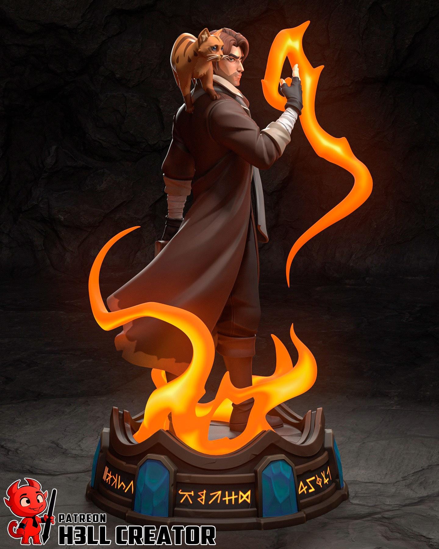 Caleb Widogast Statue, Resin Figure, Hand Painted, 204 mm (8.0 in)