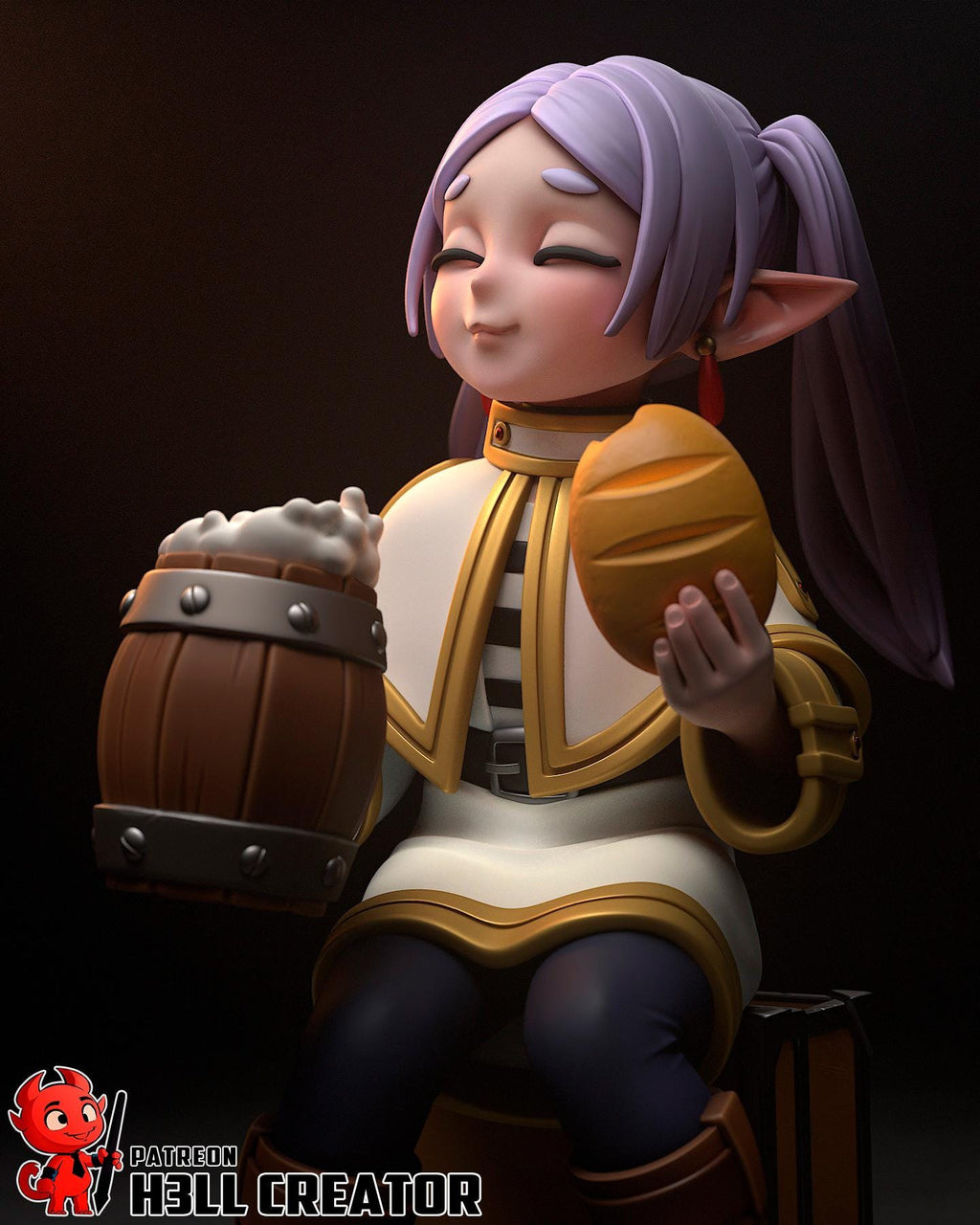 Frieren resin statue, Hand Painted Collectible Figure, 105 mm (4.1 in)