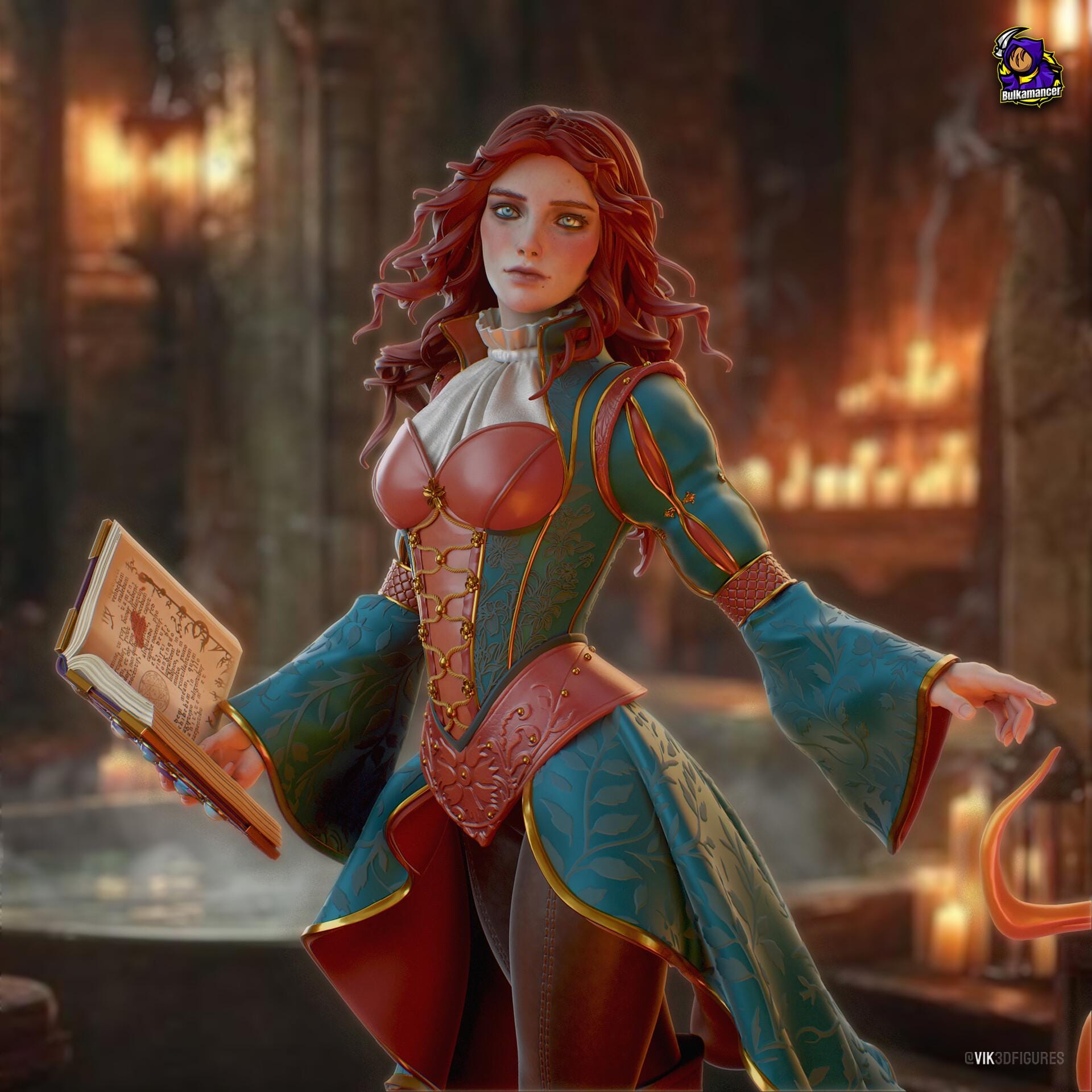 Triss Merigold Statue, Hand Painted Resin Figure, 24 cm (9.45 in)