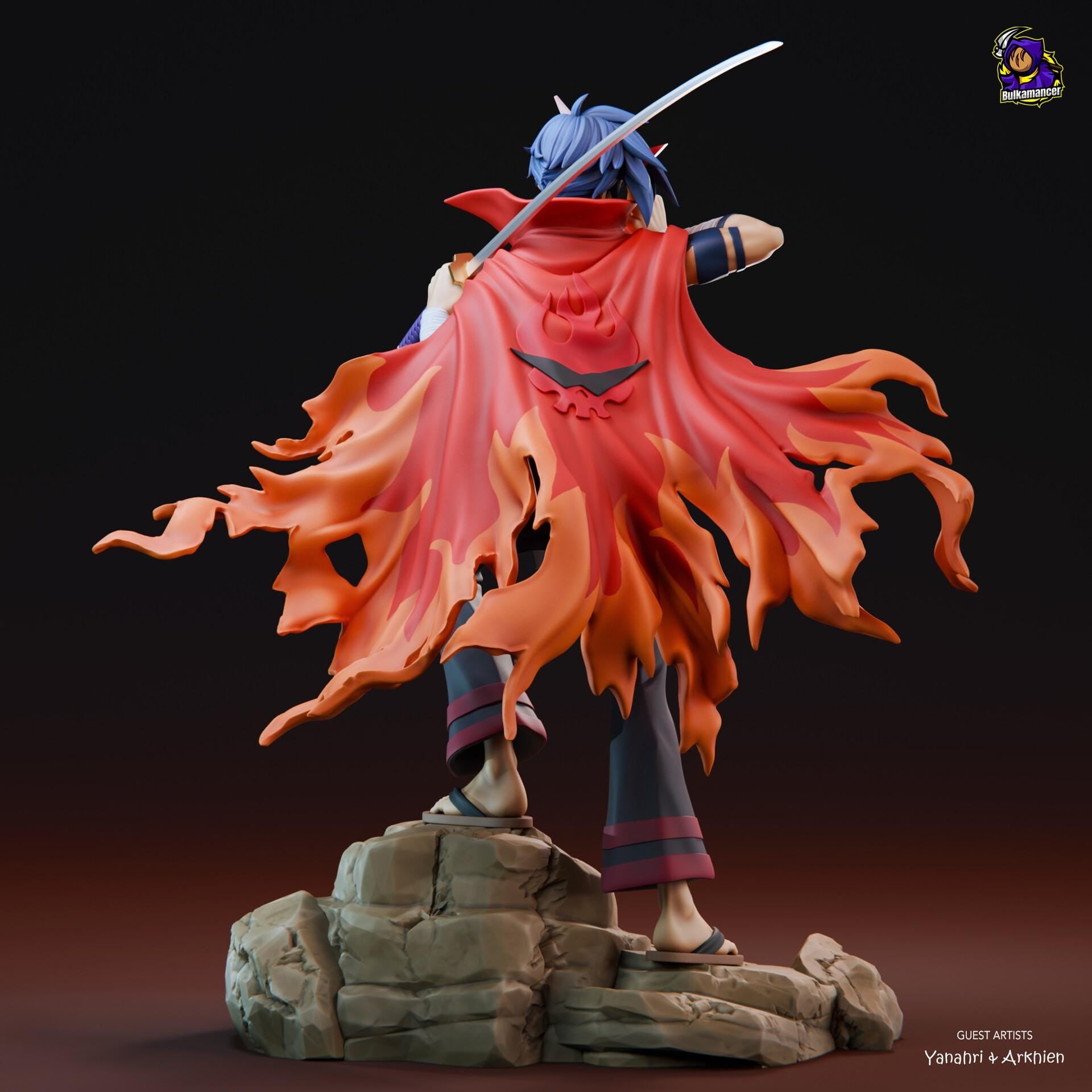 Kamina Resin Figure, Hand Painted Collectible Statue, Anime Fan Art