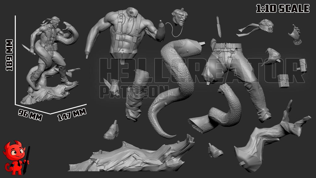 Big Boss resin statue, Hand Painted Collectible Figure, 189 mm (7.4 in)