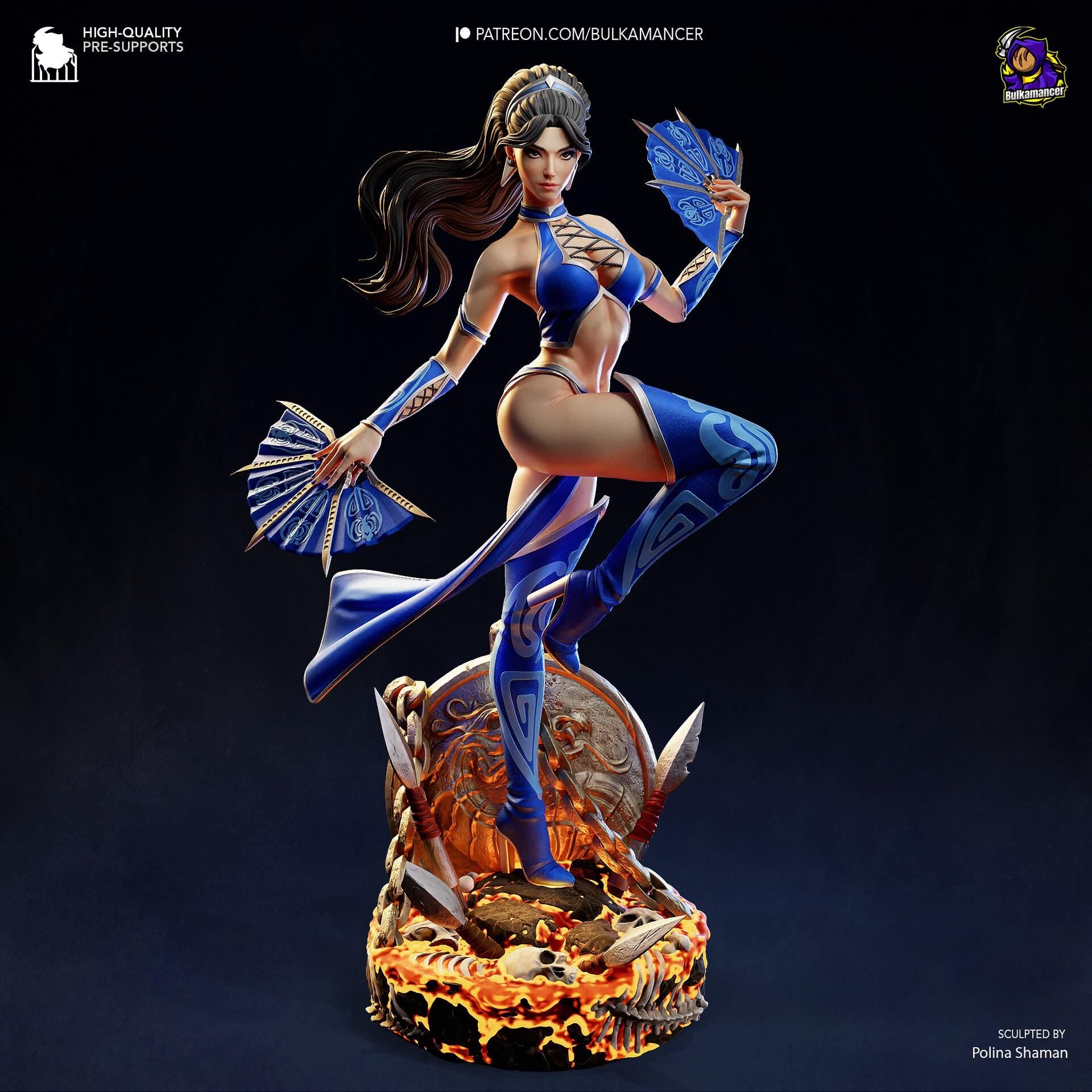 Kitana Mortal Kombat Figure, Resin Statue, Hand Painted Figure