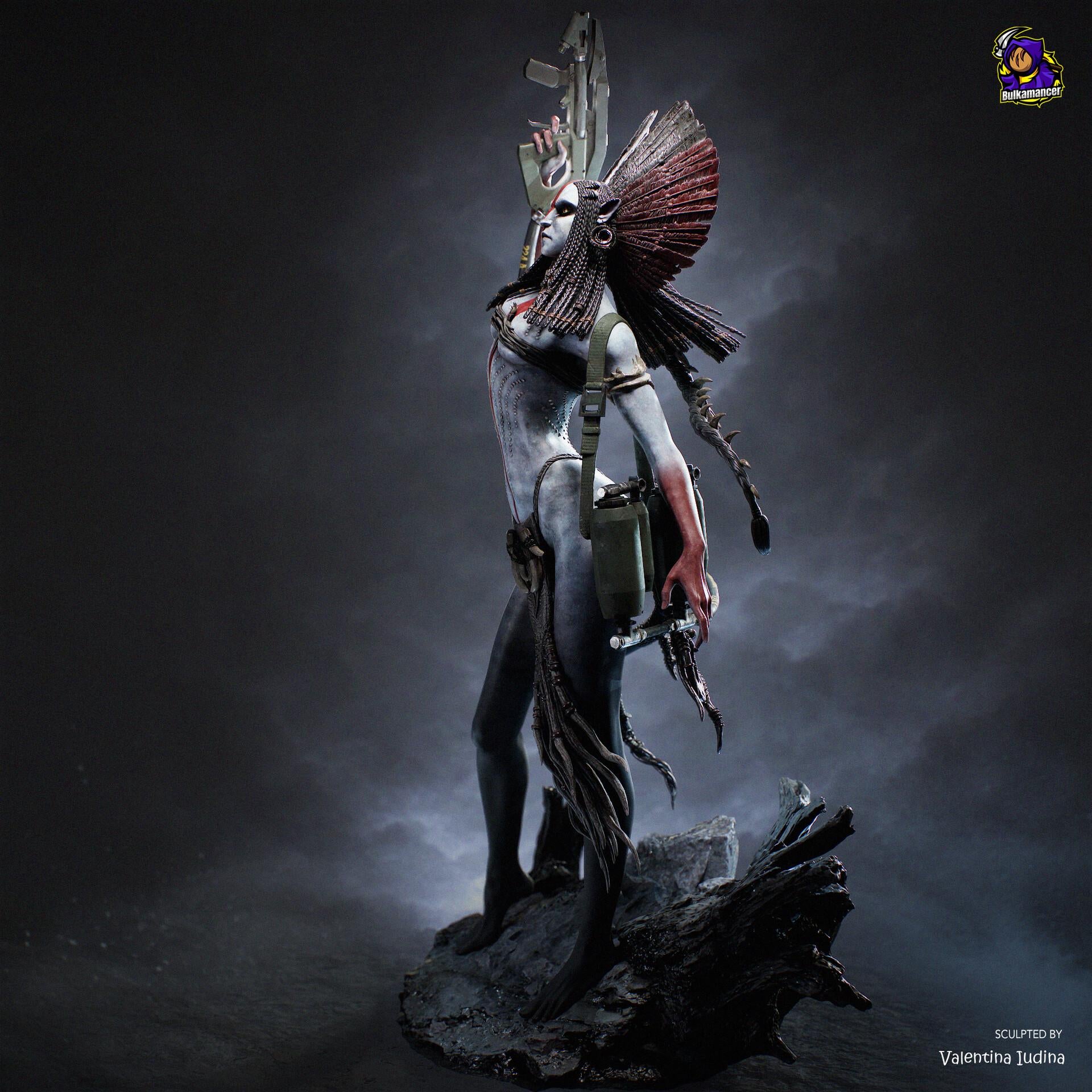 Varang Resin Figure, Hand Painted Collectible Statue, 34.1 cm (341 mm)