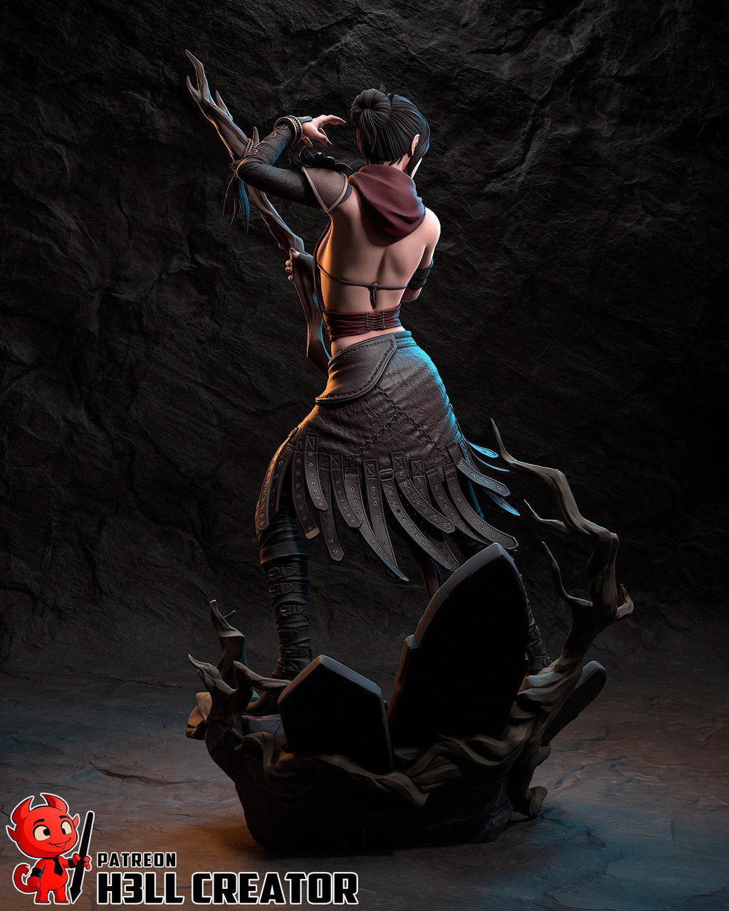 Morrigan resin figure, Hand Painted Collectible Statue, 21.3 cm (8.4 in)