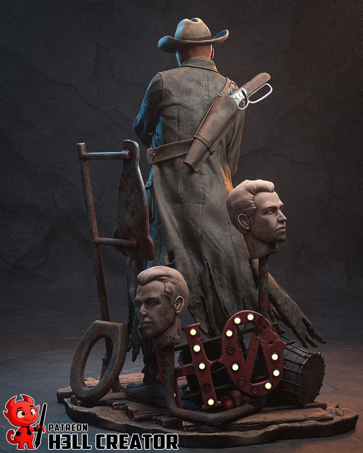 The Ghoul, Fallout Resin Statue, Hand Painted Figure, 179 mm (7.0 in)