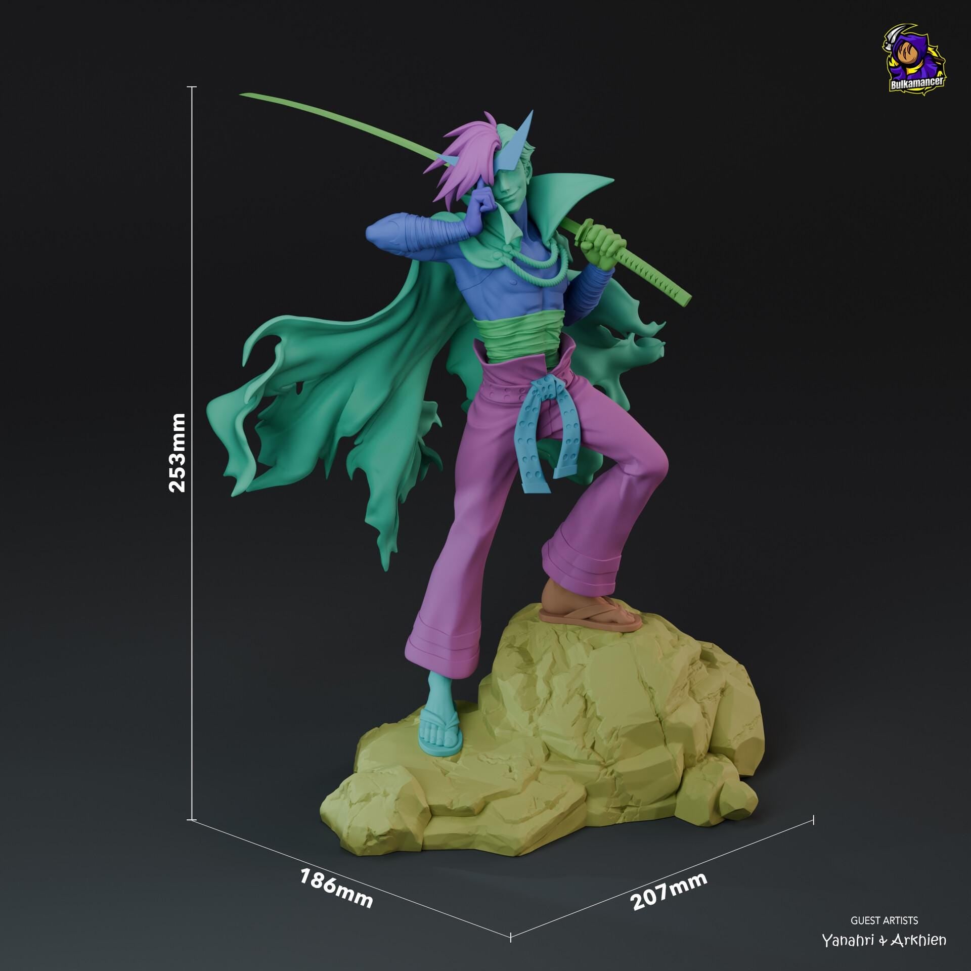 Kamina Resin Figure, Hand Painted Collectible Statue, Anime Fan Art