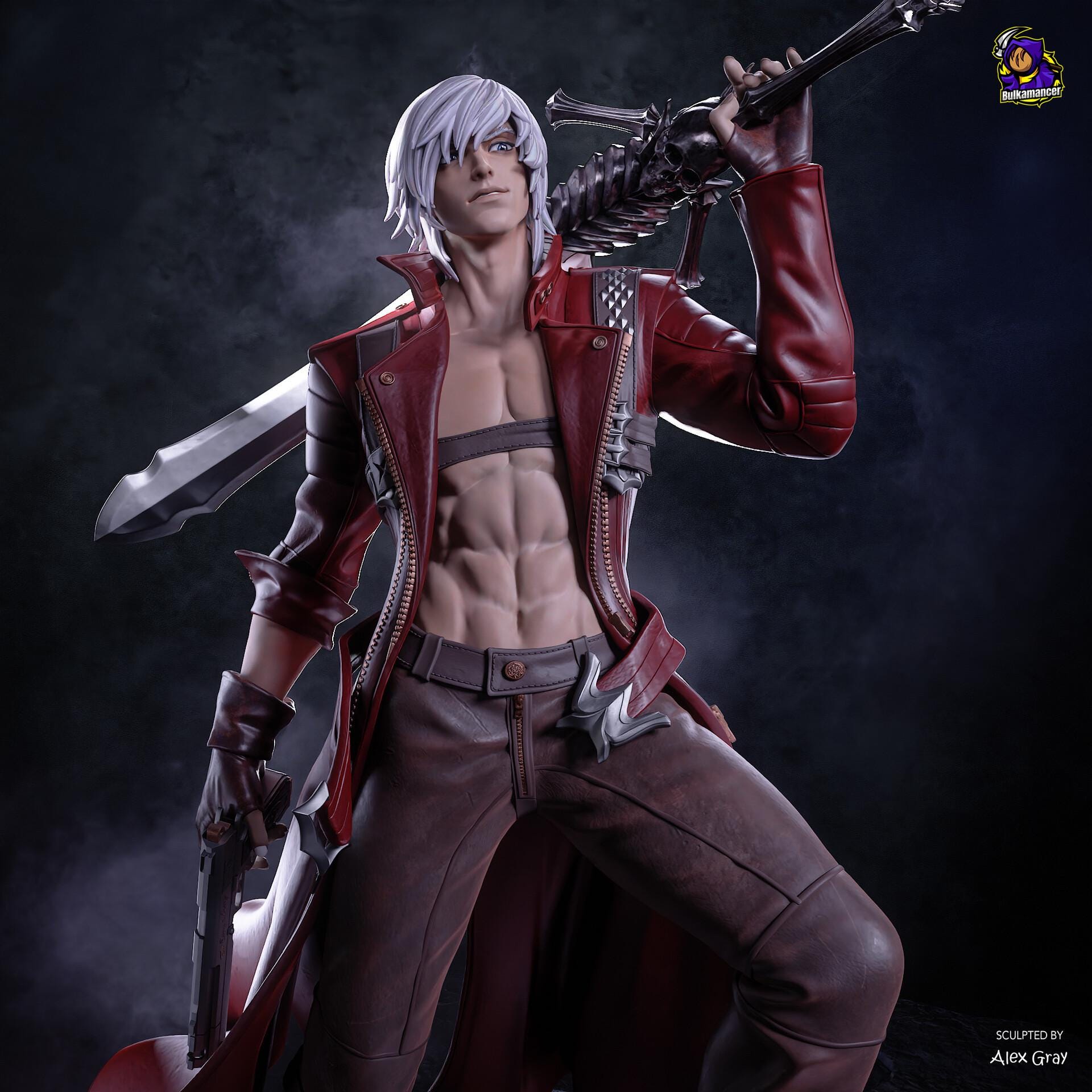 Dante Resin Figure, Hand Painted Collectible Statue, Coat Or Shirtless