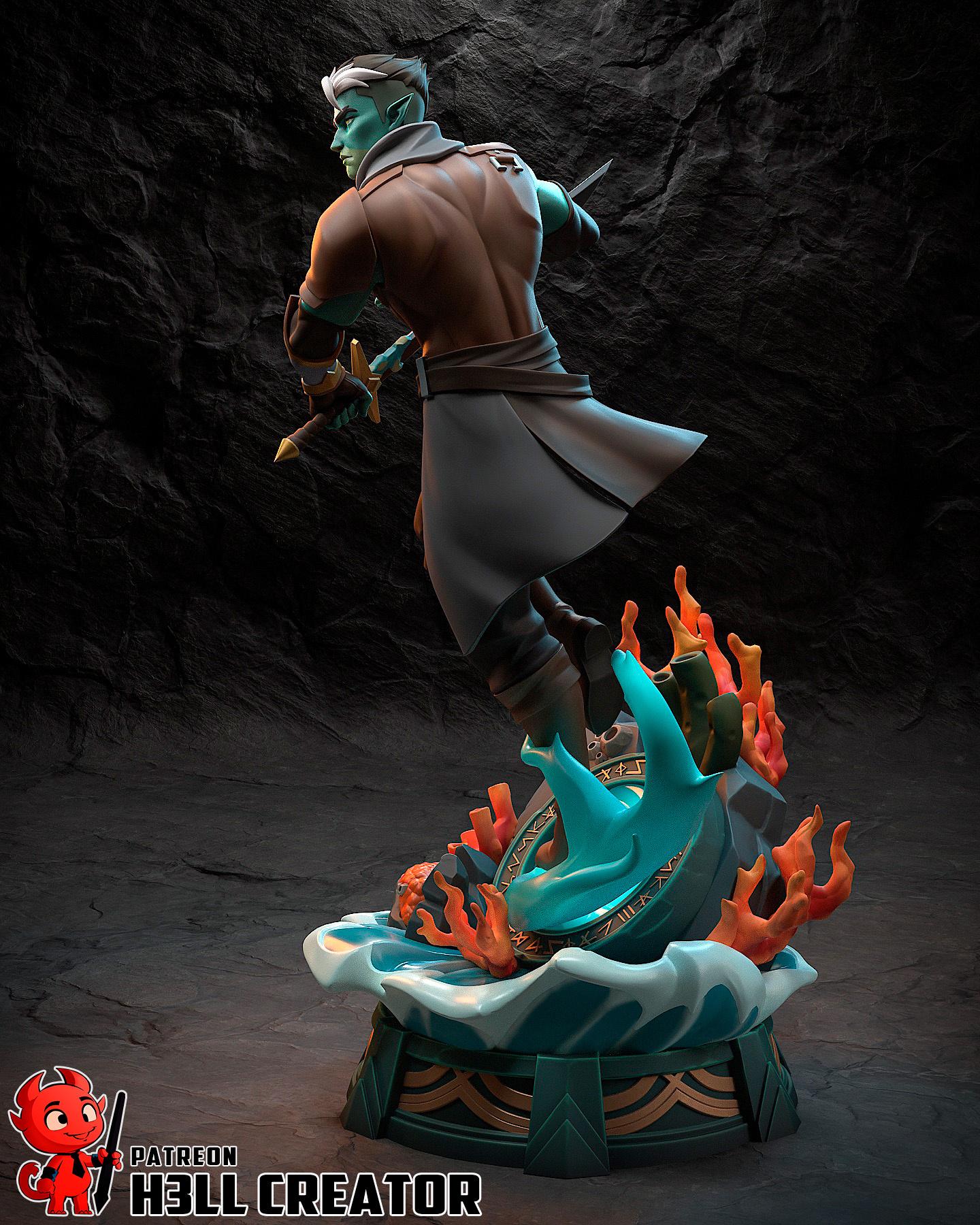 Fjord Resin Figure, Hand Painted Collectible Statue Models, 24 cm