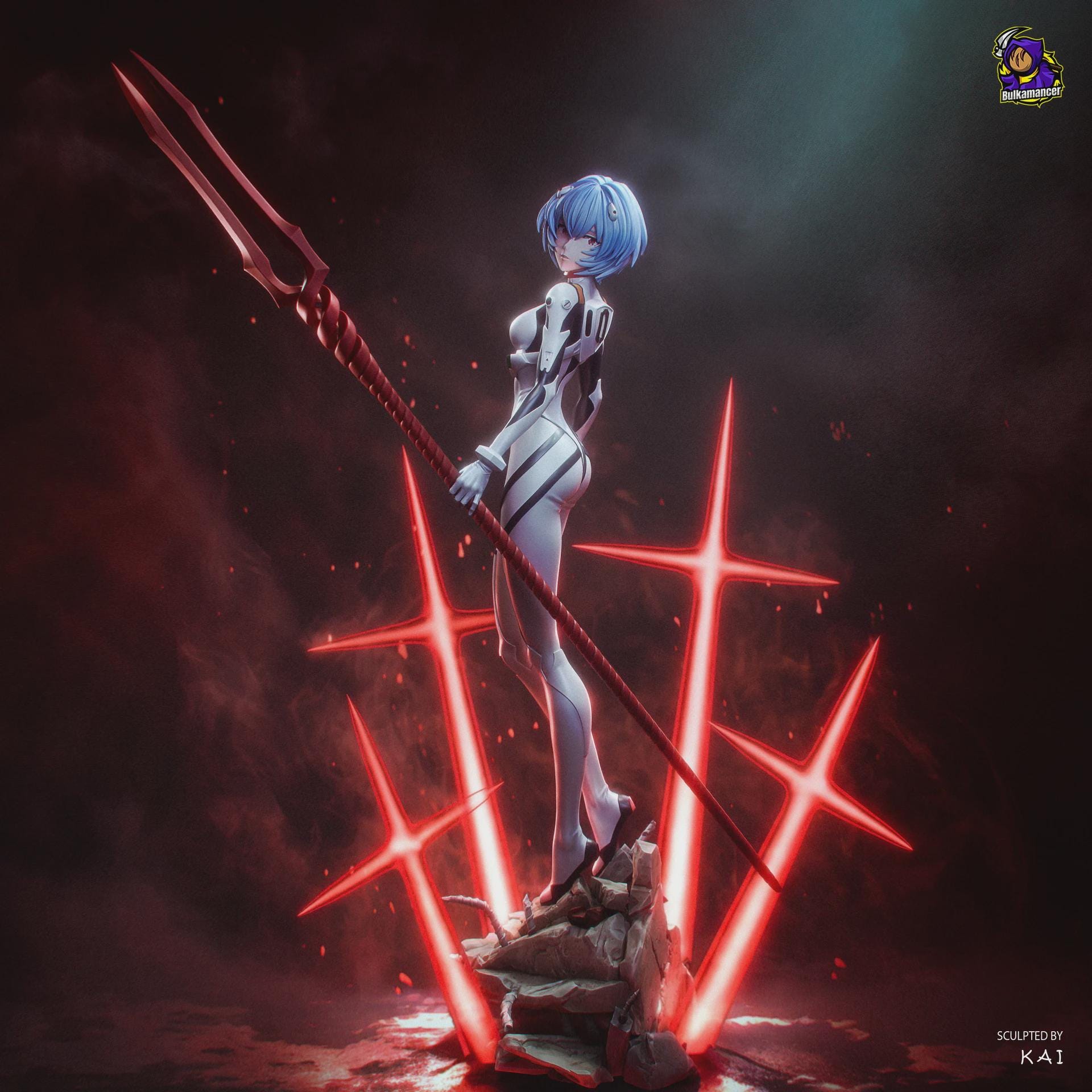 Rei Ayanami Figure, Resin Statue, Hand Painted Collectible, Display Piece