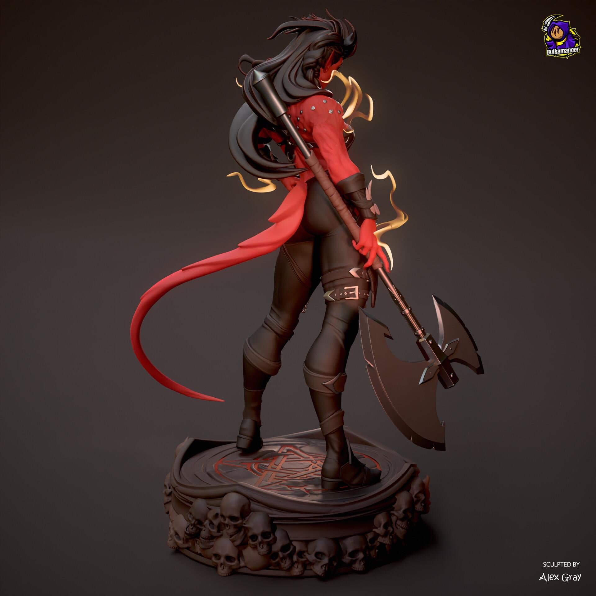 Karlach resin figure, Hand Painted Collectible Statue, 28.9 cm (11.38 in)