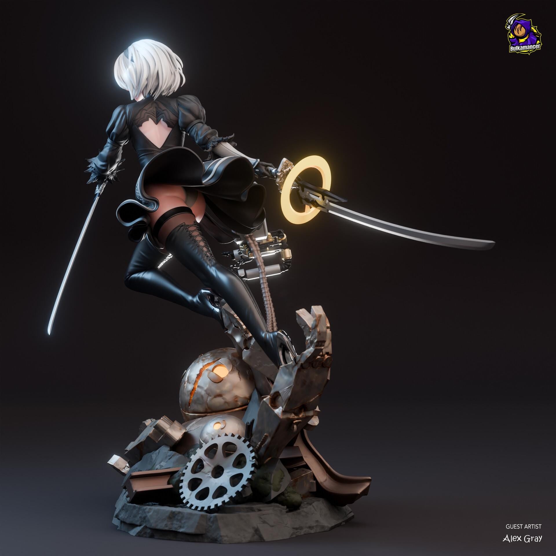 2B NieR Automata figure, Resin Statue, Hand Painted, 21.9 cm (8.6 in)