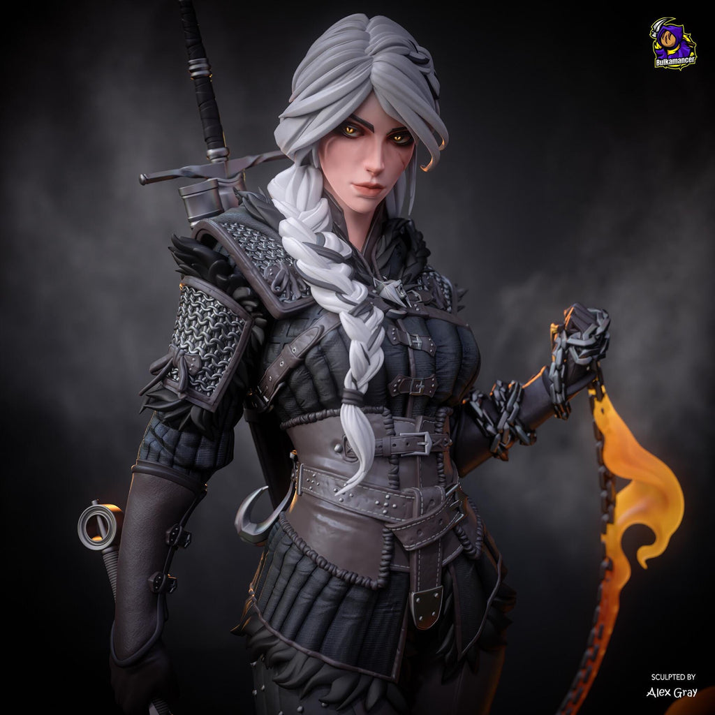Ciri Witcher Figure, Resin Statue, Hand Painted Collectible, 28.1 cm (11.06 in)