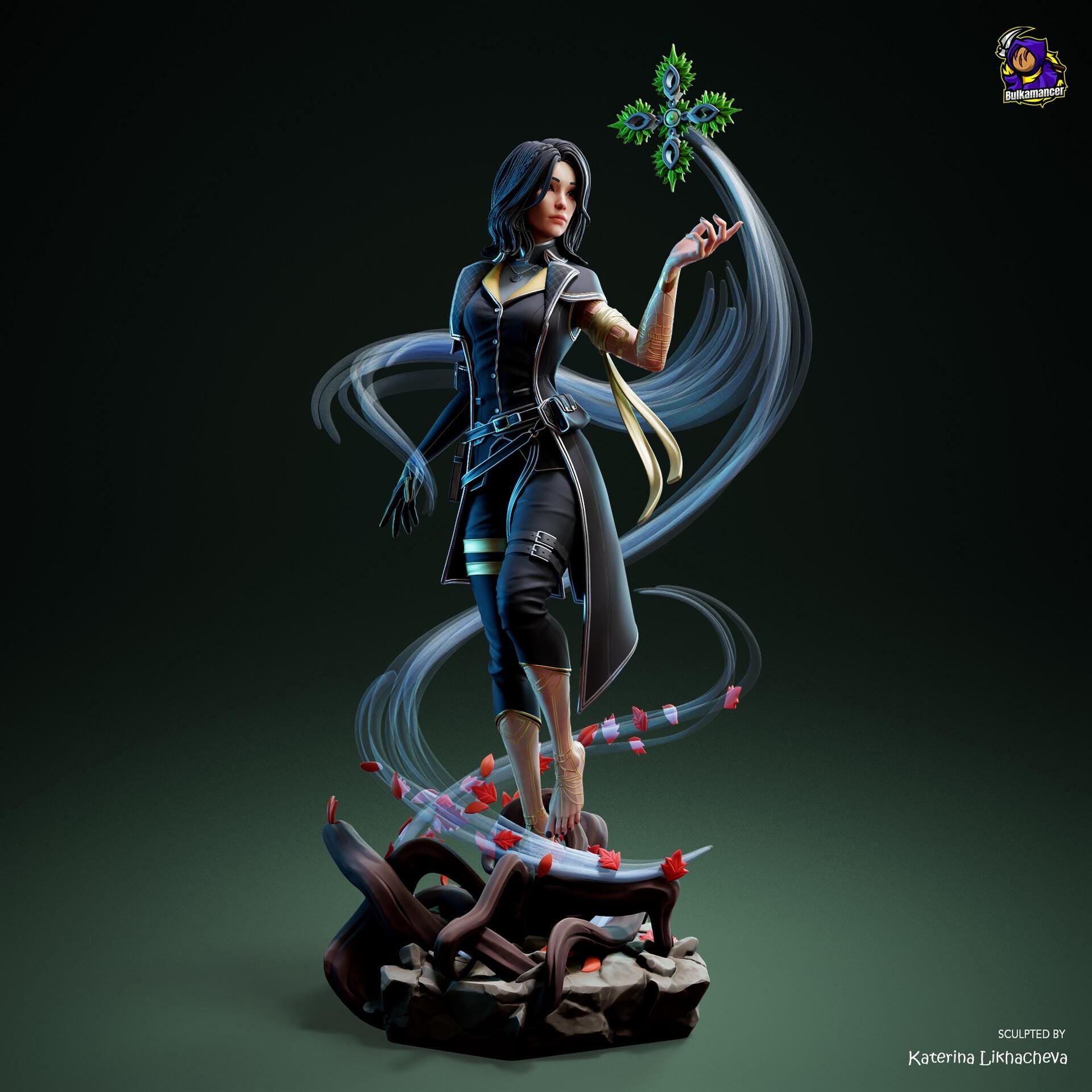 Lune Resin Figure, Hand Painted Collectible Statue, 27.8 cm (10.94 in)