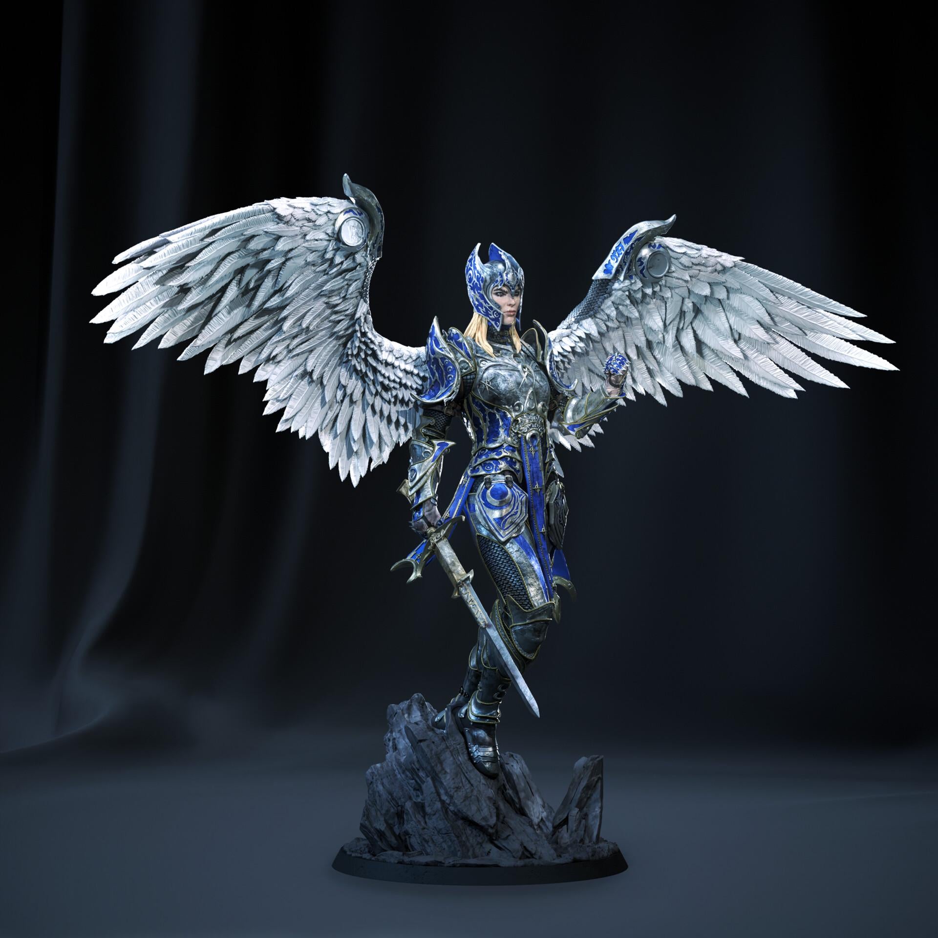 Dame Aylin resin figure, Hand Painted Collectible, 3D Printed Statue