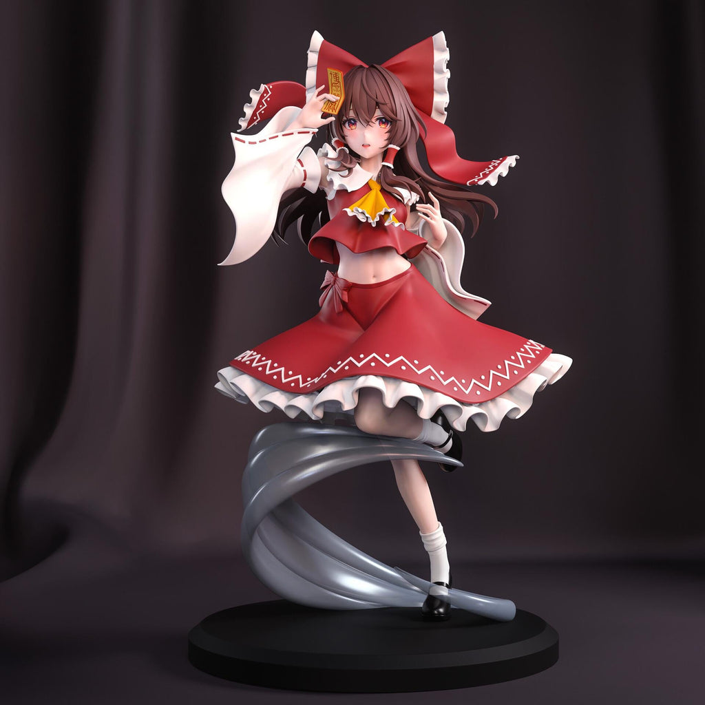 Reimu Hakurei Figure, Resin Statue, Hand Painted Collectible, 21.9 cm (8.62 in)
