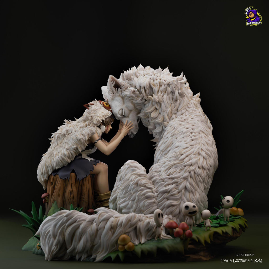 San Princess Mononoke Figure, Resin Statue, Hand Painted, 22 cm