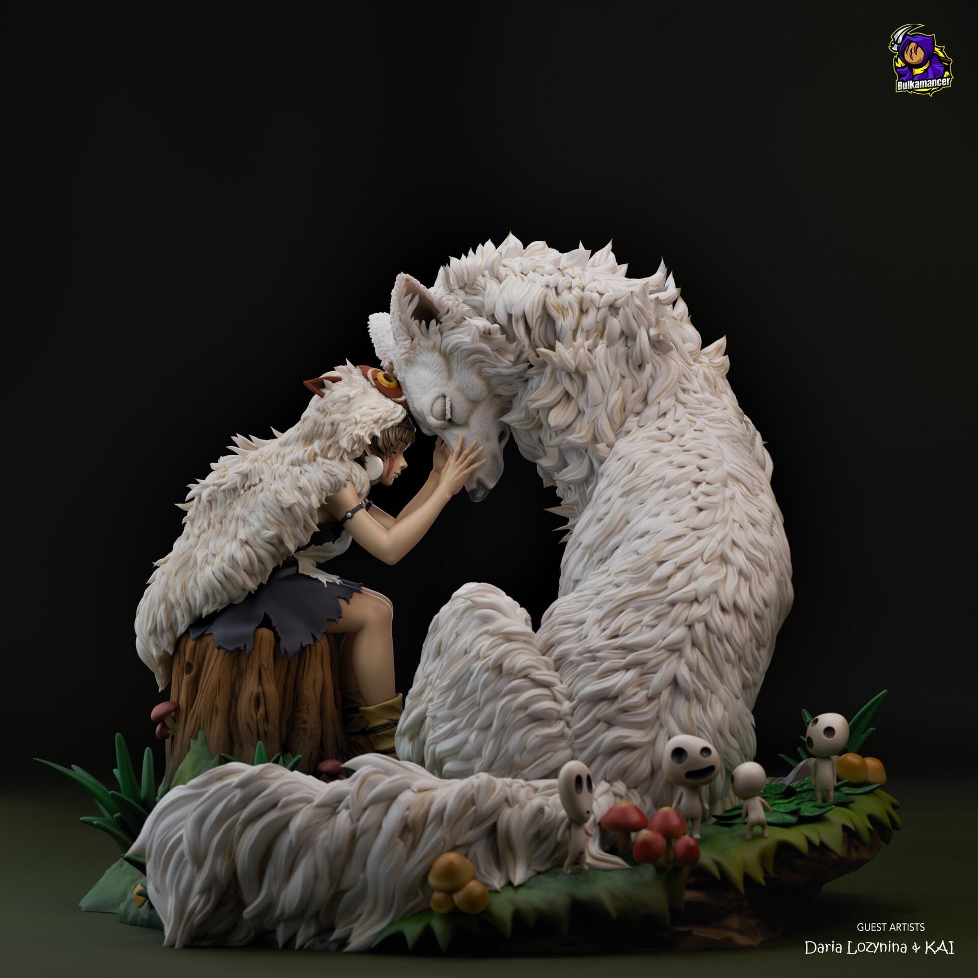 San Princess Mononoke Figure, Resin Statue, Hand Painted, 22 cm