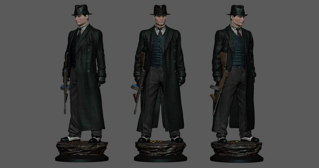 John Dillinger resin figure, Hand Painted Collectible Statue, 25 cm (9.8 in)