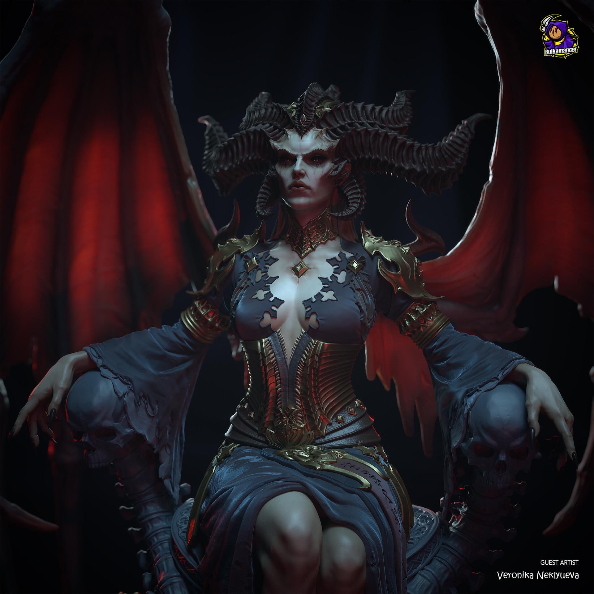 Lilith resin figure, Hand Painted Collectible Statue, Dark Fantasy