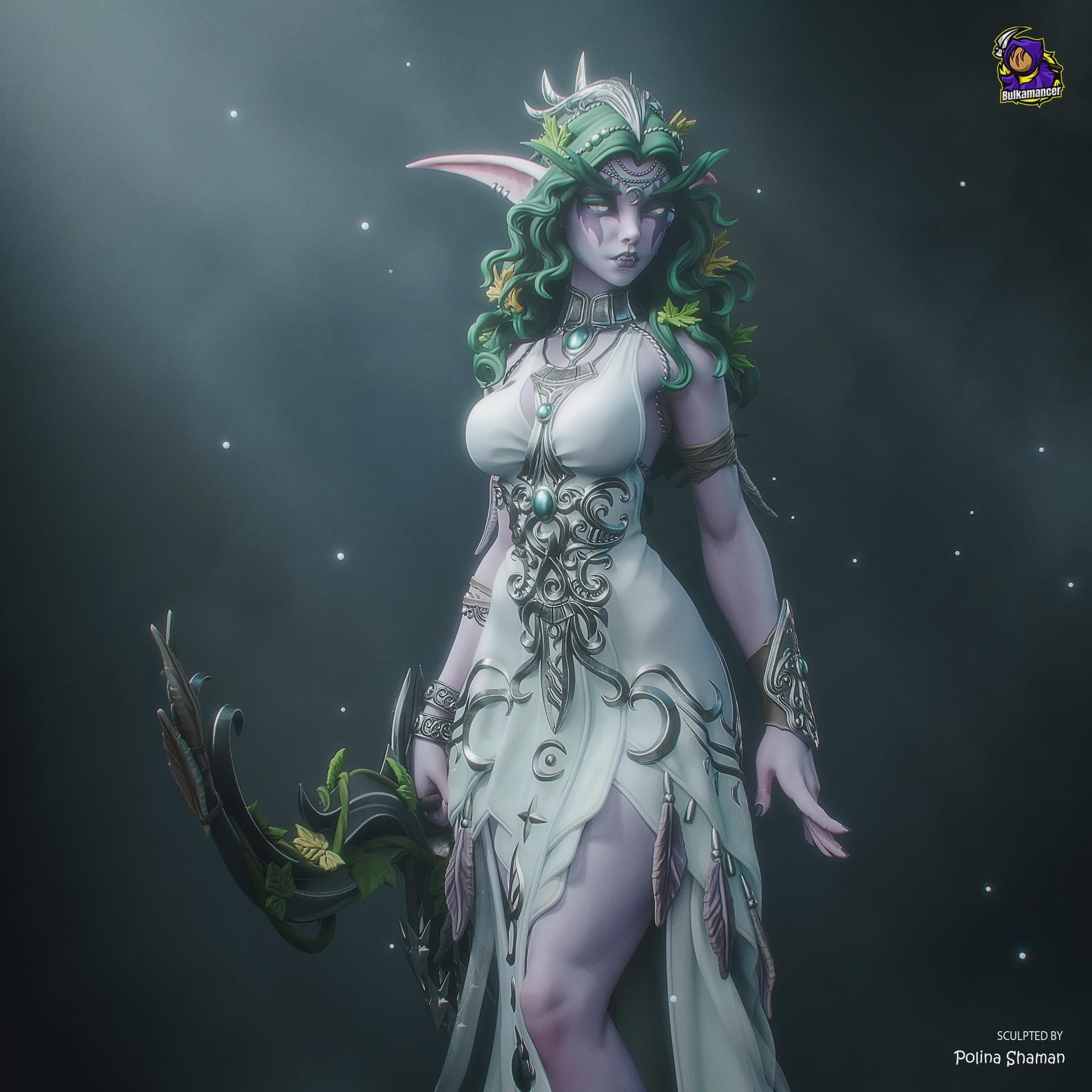 Tyrande Whisperwind Figure, Resin Statue, Hand Painted Collectible
