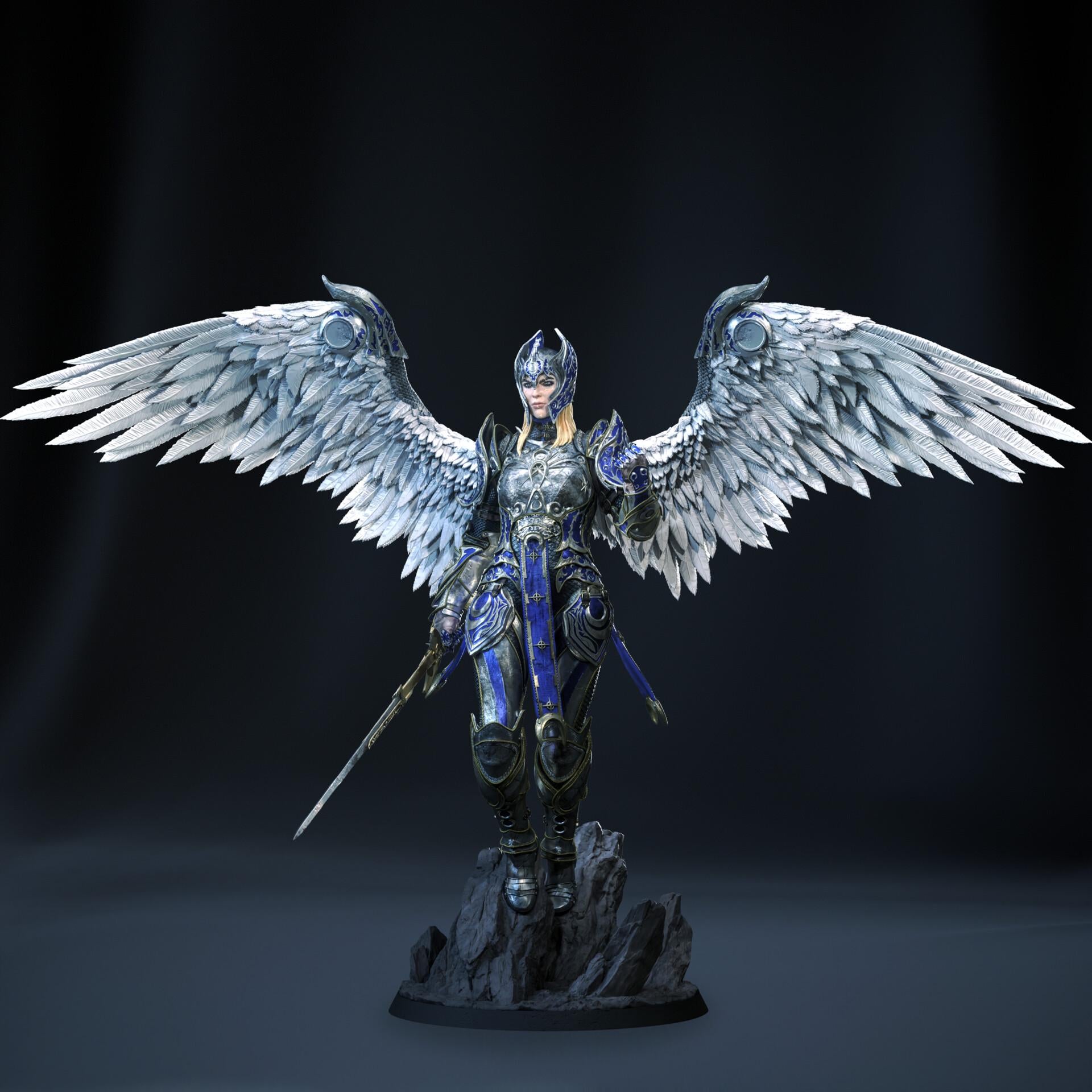 Dame Aylin resin figure, Hand Painted Collectible, 3D Printed Statue