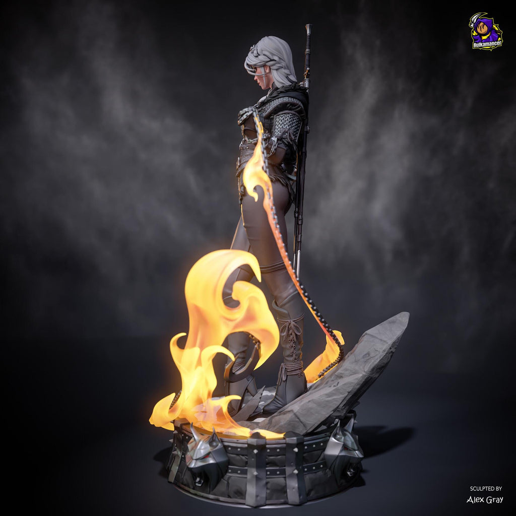 Ciri Witcher Figure, Resin Statue, Hand Painted Collectible, 28.1 cm (11.06 in)
