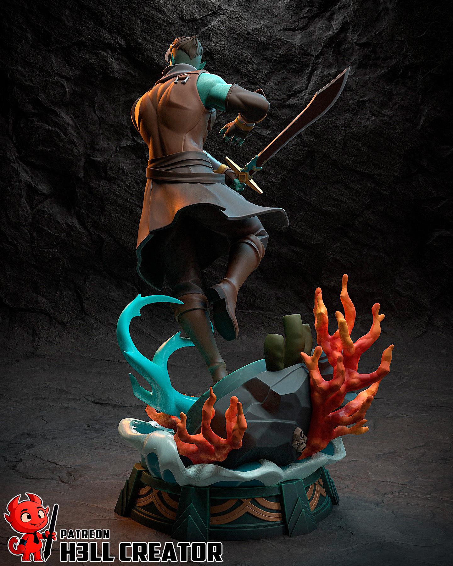 Fjord Resin Figure, Hand Painted Collectible Statue Models, 24 cm
