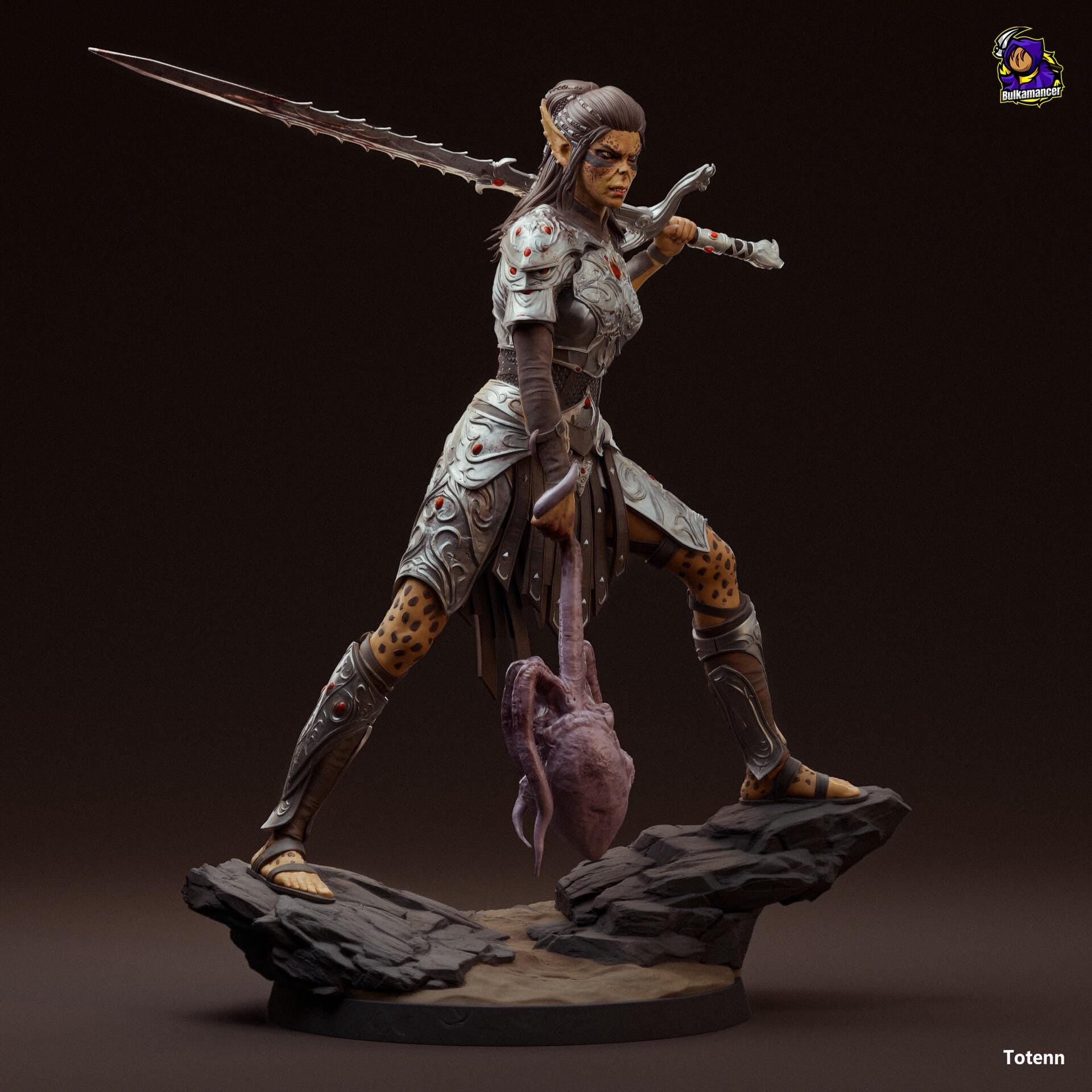 Lae'zel resin figure, Hand Painted Collectible Statue, 27.7 cm H
