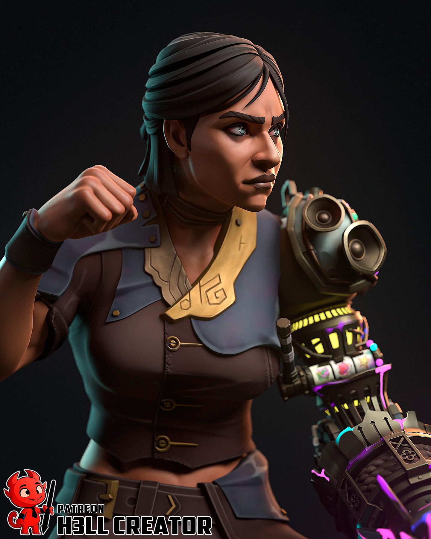 Sevika Resin Statue, Hand Painted Collectible Figure, 162 mm (6.4 in)