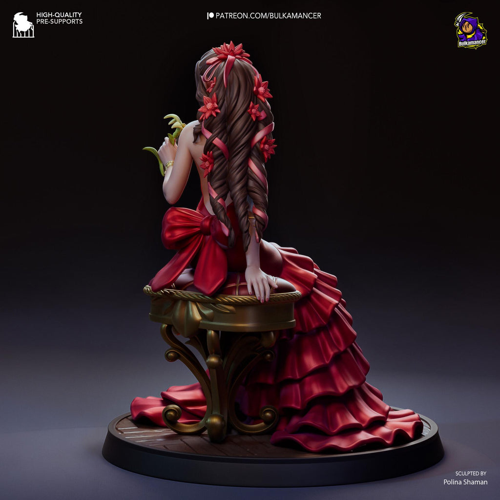 Aerith Gainsborough Figure, Resin Statue, Hand Painted, 17.7 cm (6.97 in)