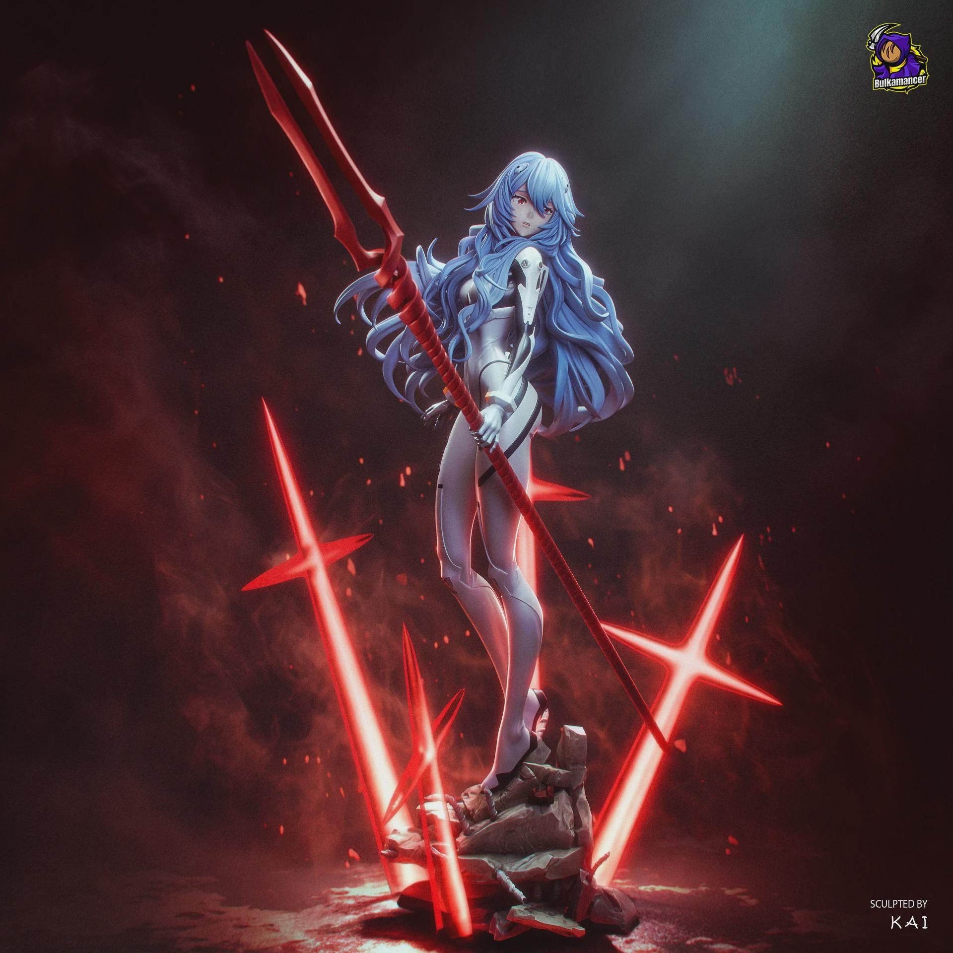 Rei Ayanami Figure, Resin Statue, Hand Painted Collectible, Display Piece