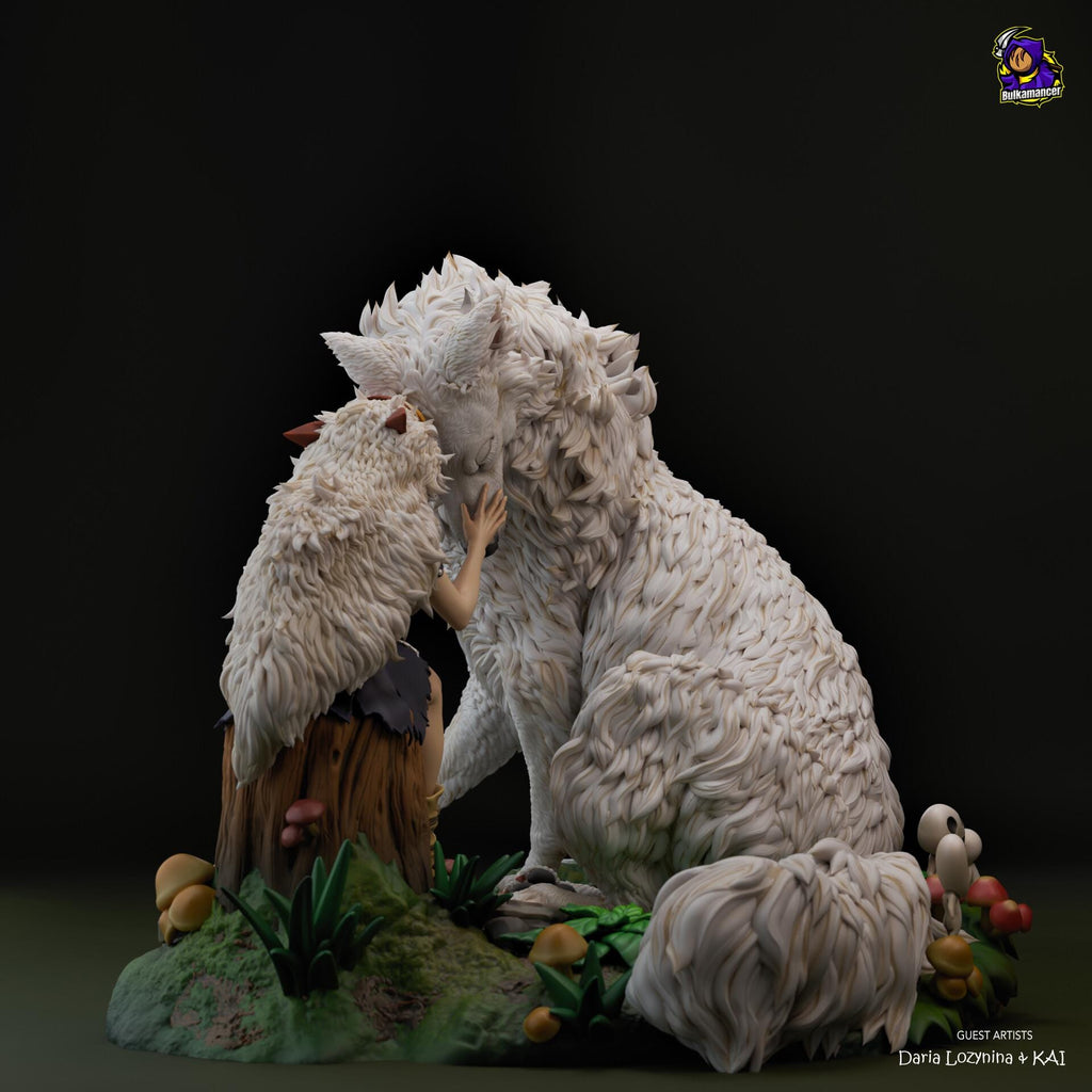 San Princess Mononoke Figure, Resin Statue, Hand Painted, 22 cm