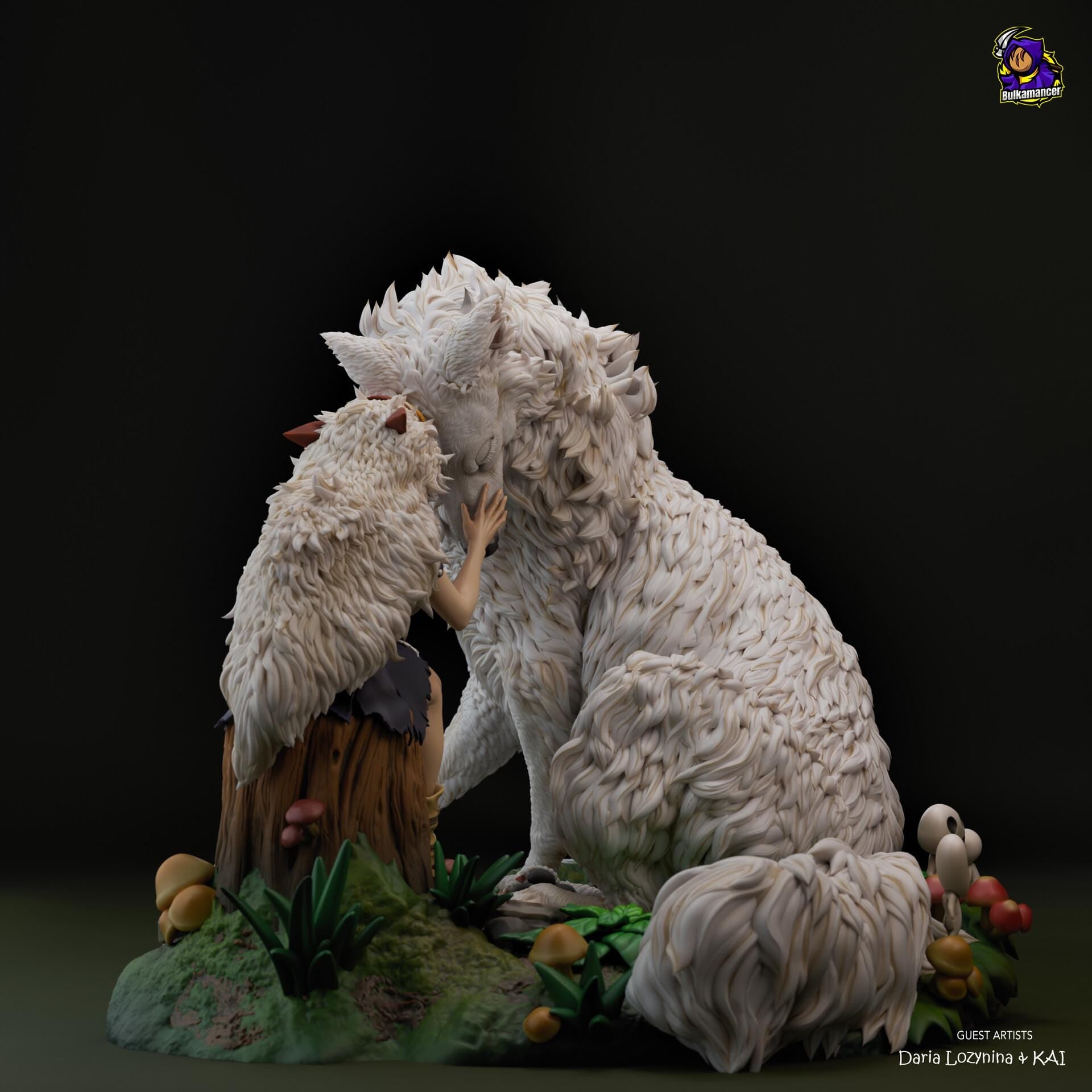 San Princess Mononoke Figure, Resin Statue, Hand Painted, 22 cm