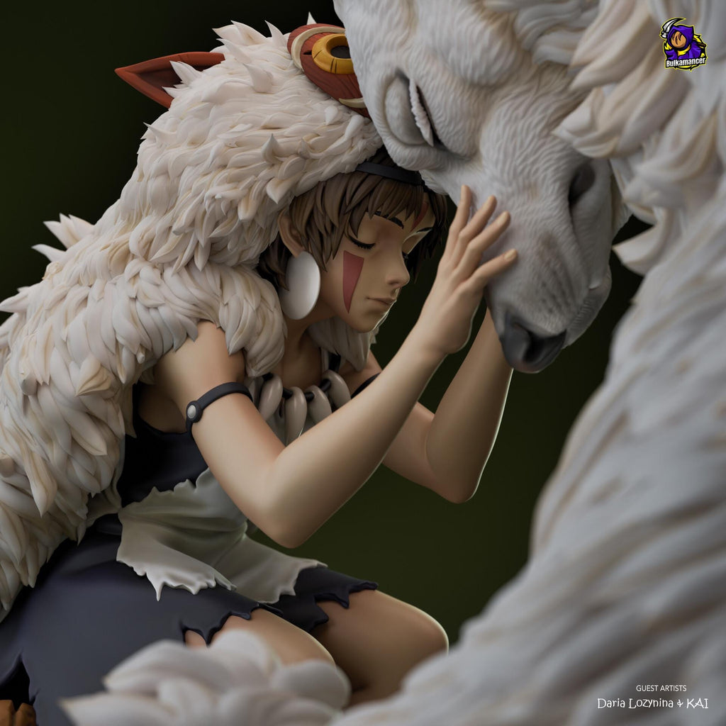 San Princess Mononoke Figure, Resin Statue, Hand Painted, 22 cm