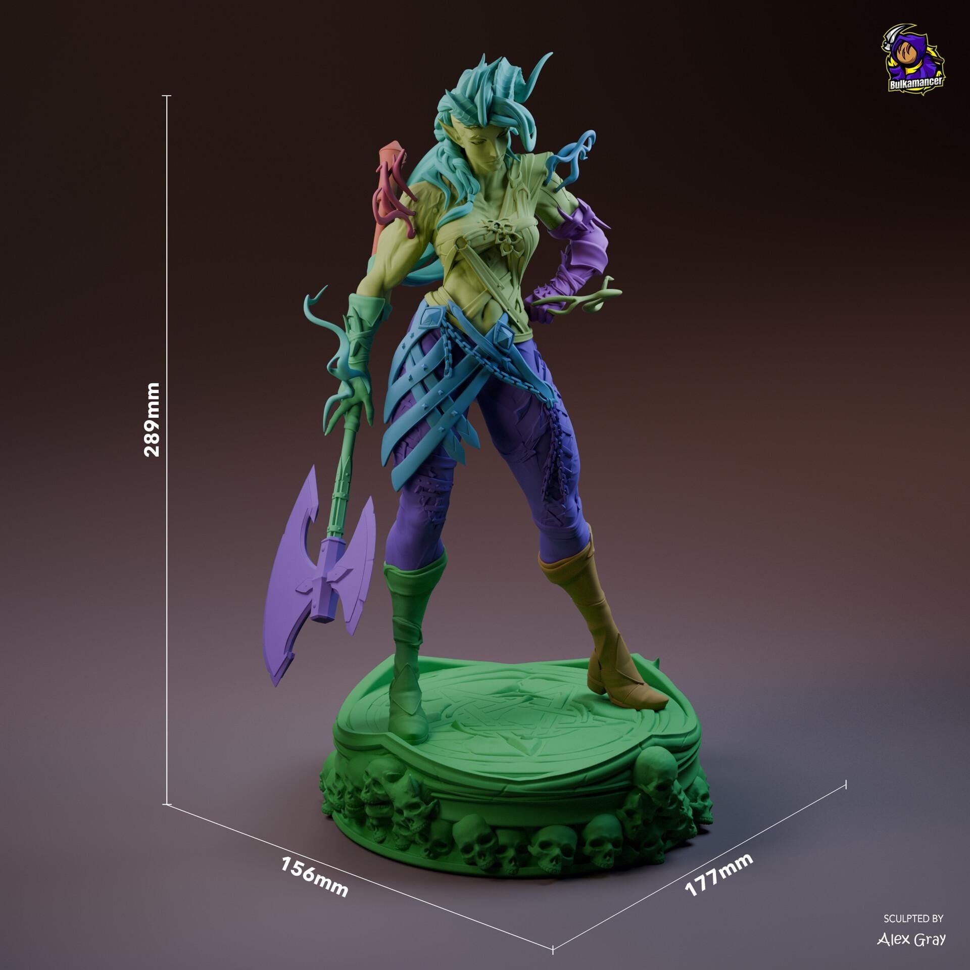 Karlach resin figure, Hand Painted Collectible Statue, 28.9 cm (11.38 in)