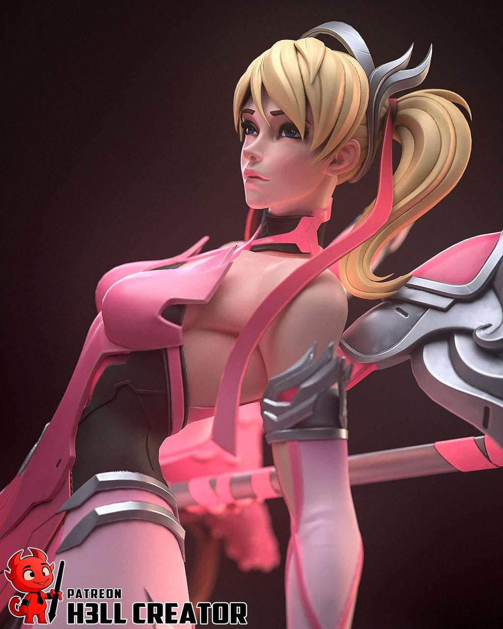 Mercy Resin Statue, Hand Painted Collectible Figure, Fantasy Display Piece
