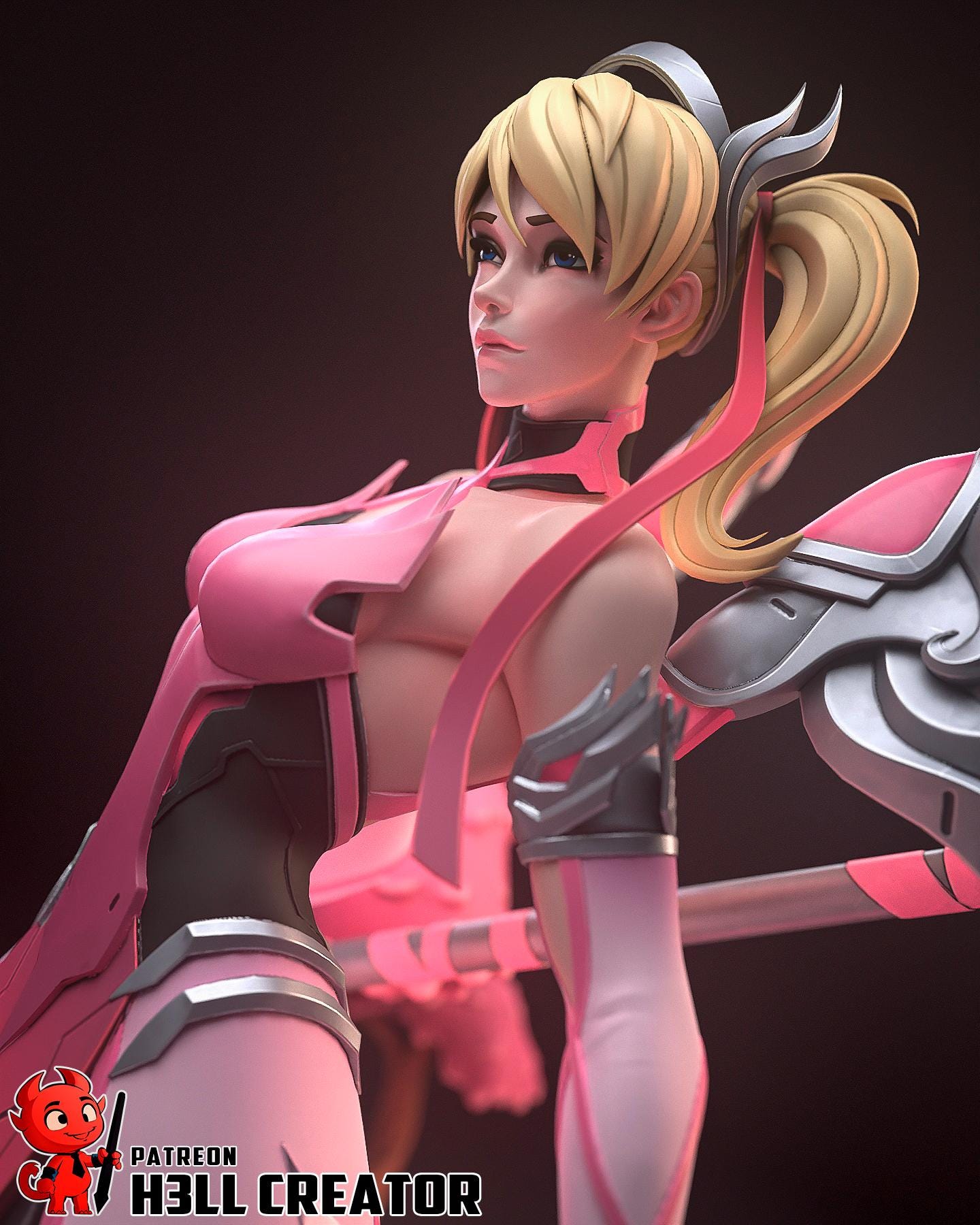 Mercy Resin Statue, Hand Painted Collectible Figure, Fantasy Display Piece