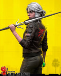 Ciri Cyberpunk Statue, Resin Figure, Hand Painted Collectible, 188 mm (7.4 in)