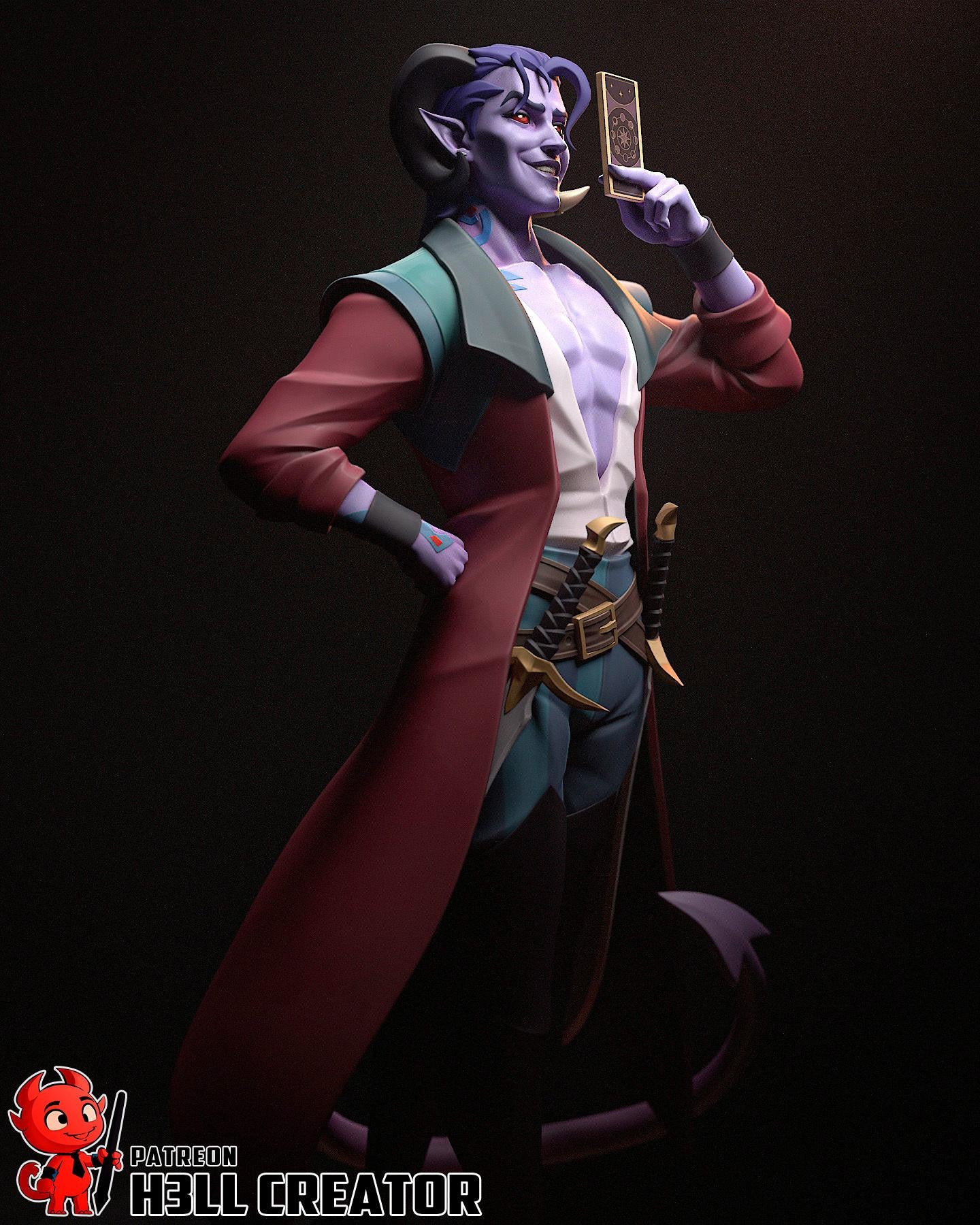 Mollymauk Tealeaf Statue, Hand Painted Collectible Figure, 204 mm (8.0 in)