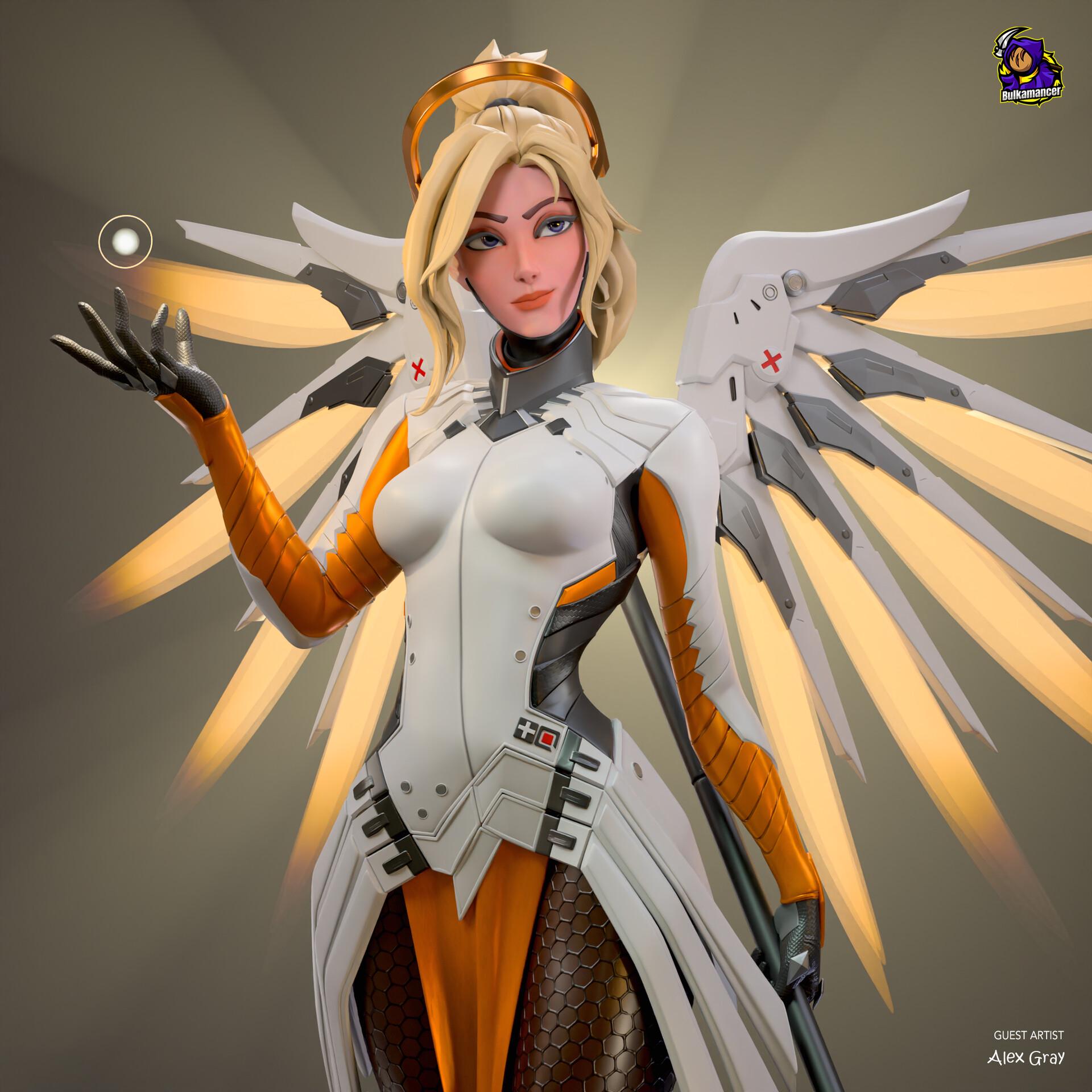 Mercy resin figure, Hand Painted Collectible Figure, 24 cm (9.4 in)