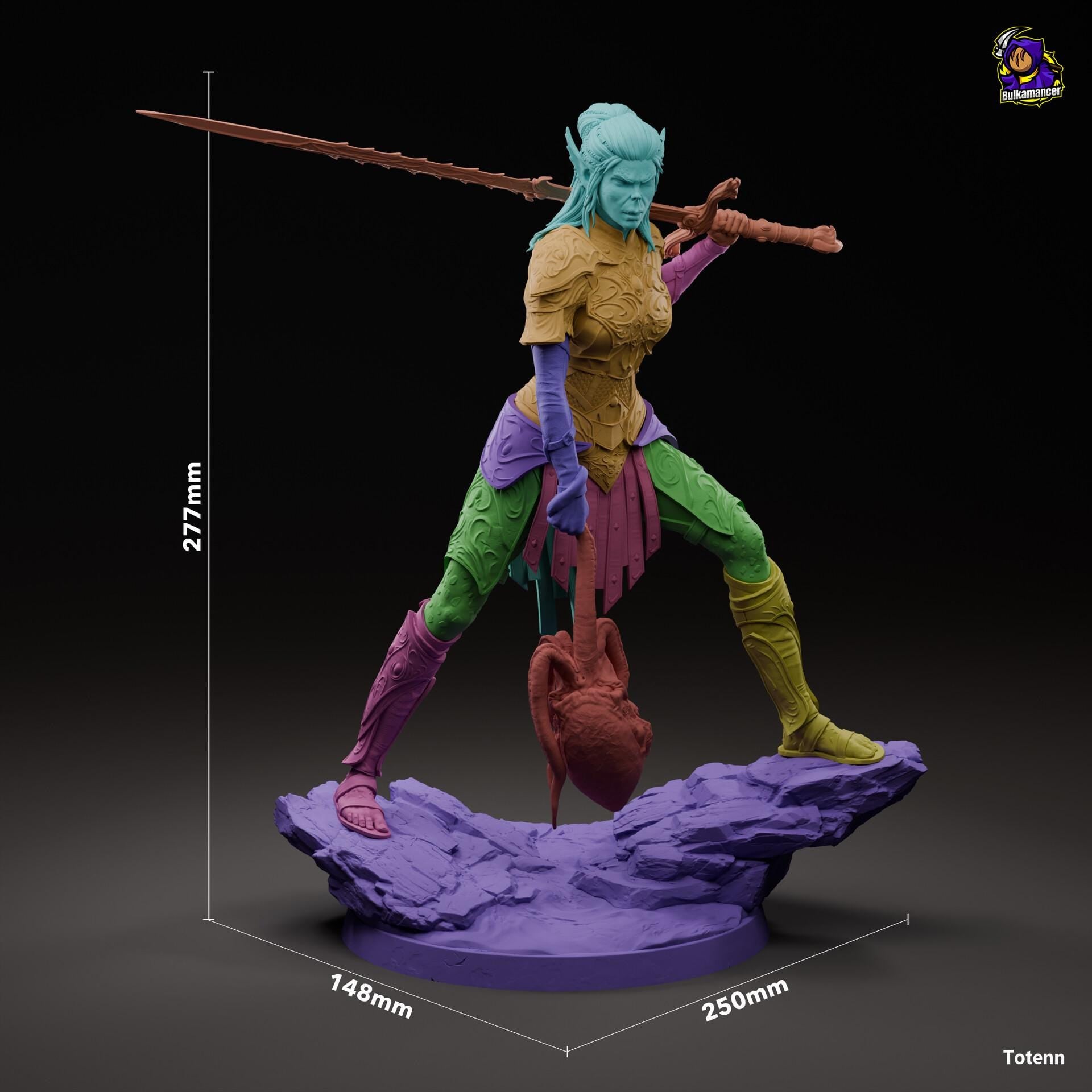 Lae'zel resin figure, Hand Painted Collectible Statue, 27.7 cm H
