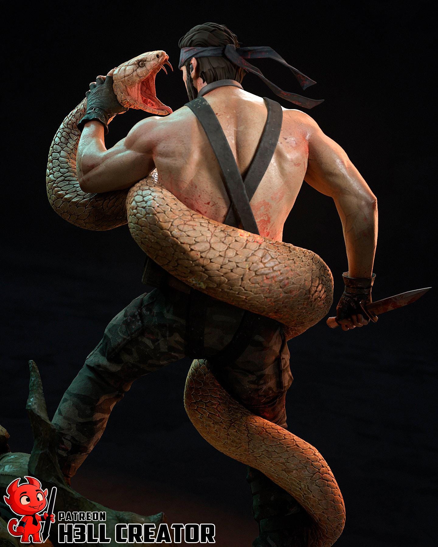 Big Boss resin statue, Hand Painted Collectible Figure, 189 mm (7.4 in)