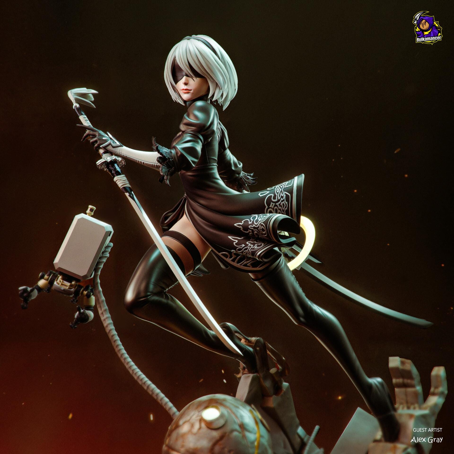 2B NieR Automata figure, Resin Statue, Hand Painted, 21.9 cm (8.6 in)