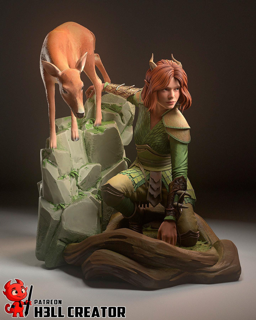 Doric resin Statue, Hand Painted Collectible Figure, 112 mm (4.4 in)