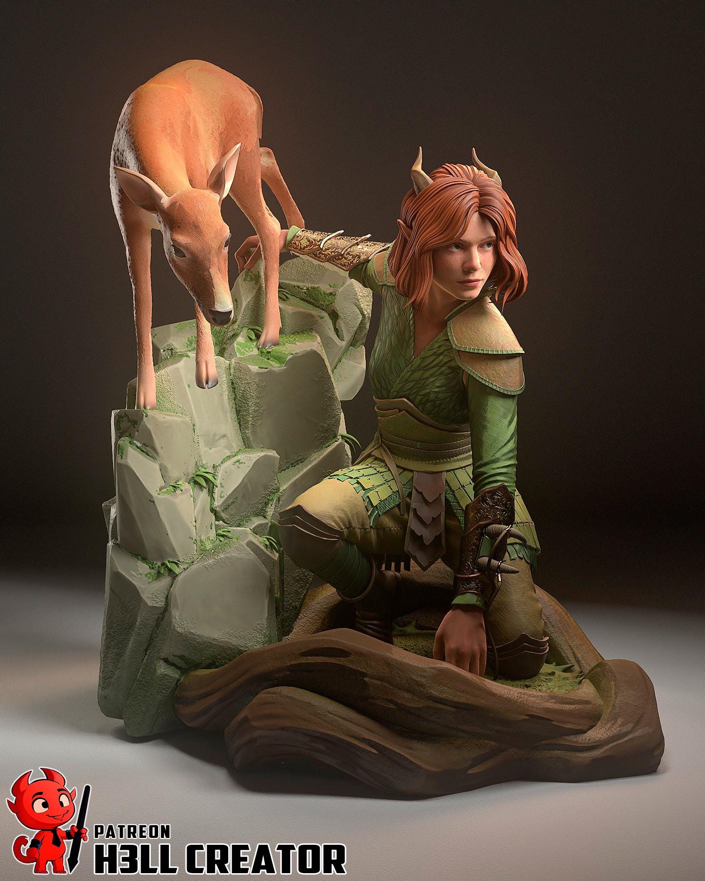 Doric resin Statue, Hand Painted Collectible Figure, 112 mm (4.4 in)