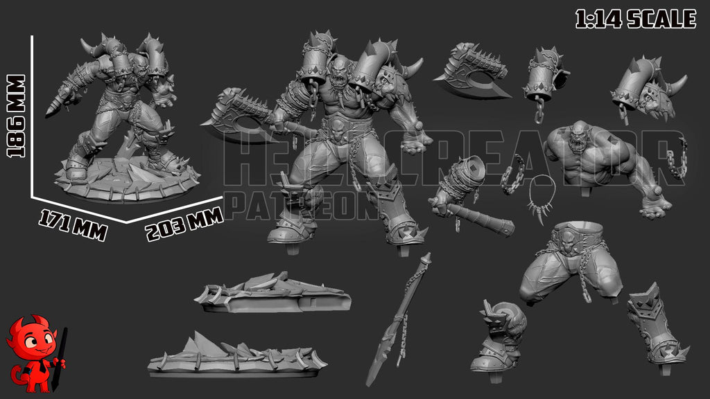 Garrosh Hellscream Statue, Hand Painted Resin Figure, 186 mm (7.3 in)