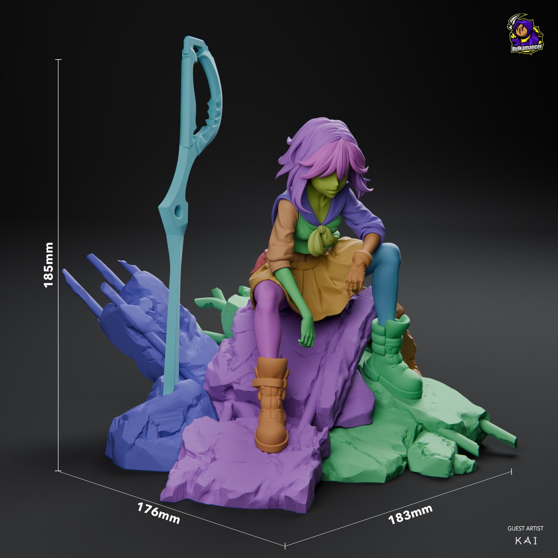 Ryuko Matoi resin figure, Hand Painted Collectible Statue, 18.5 cm