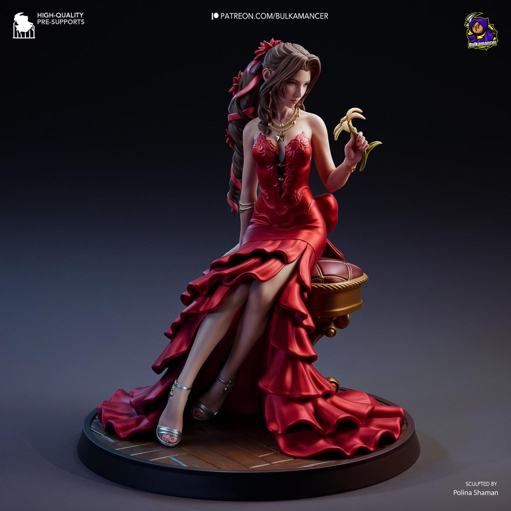 Aerith Gainsborough Figure, Resin Statue, Hand Painted, 17.7 cm (6.97 in)
