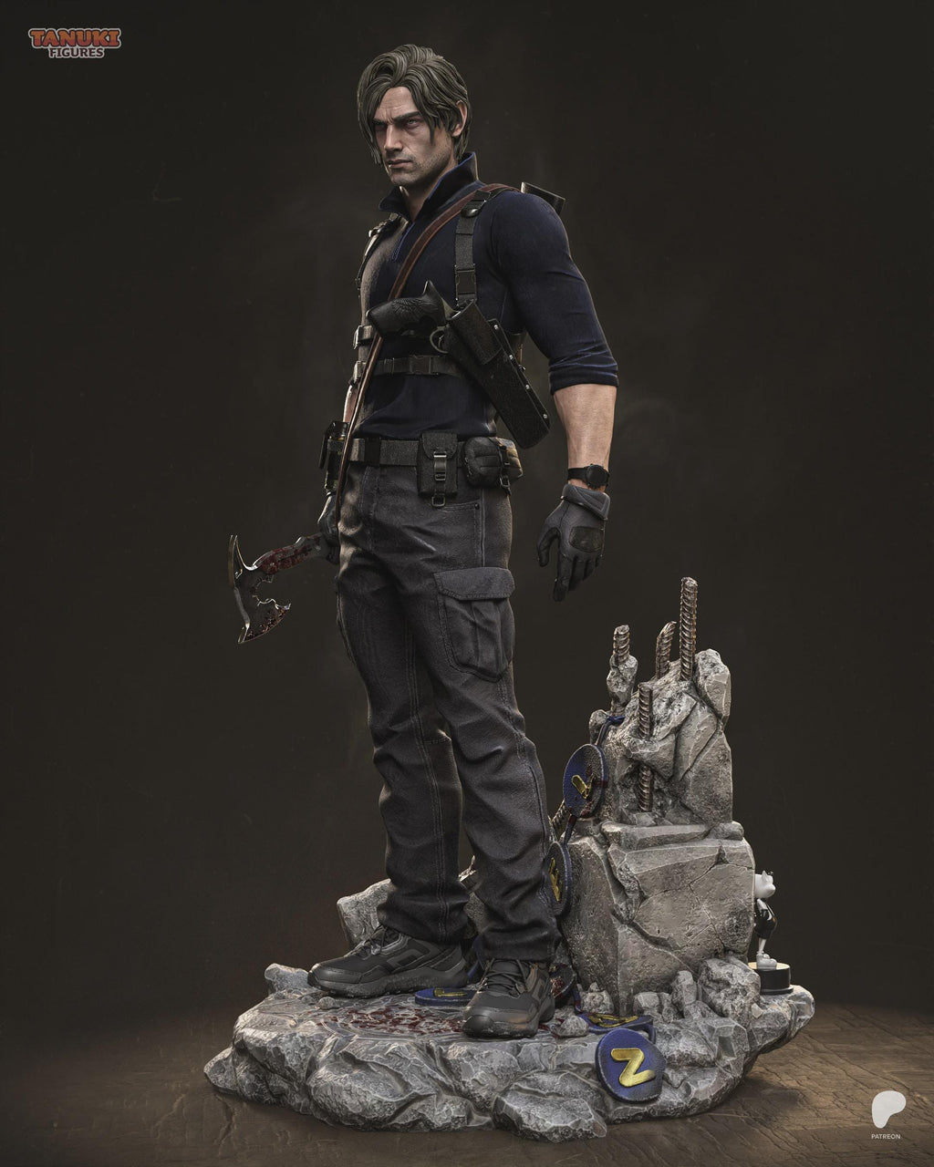 Leon S Kennedy Figure, Resin Statue, Hand Painted, 30 cm (11.8 in)