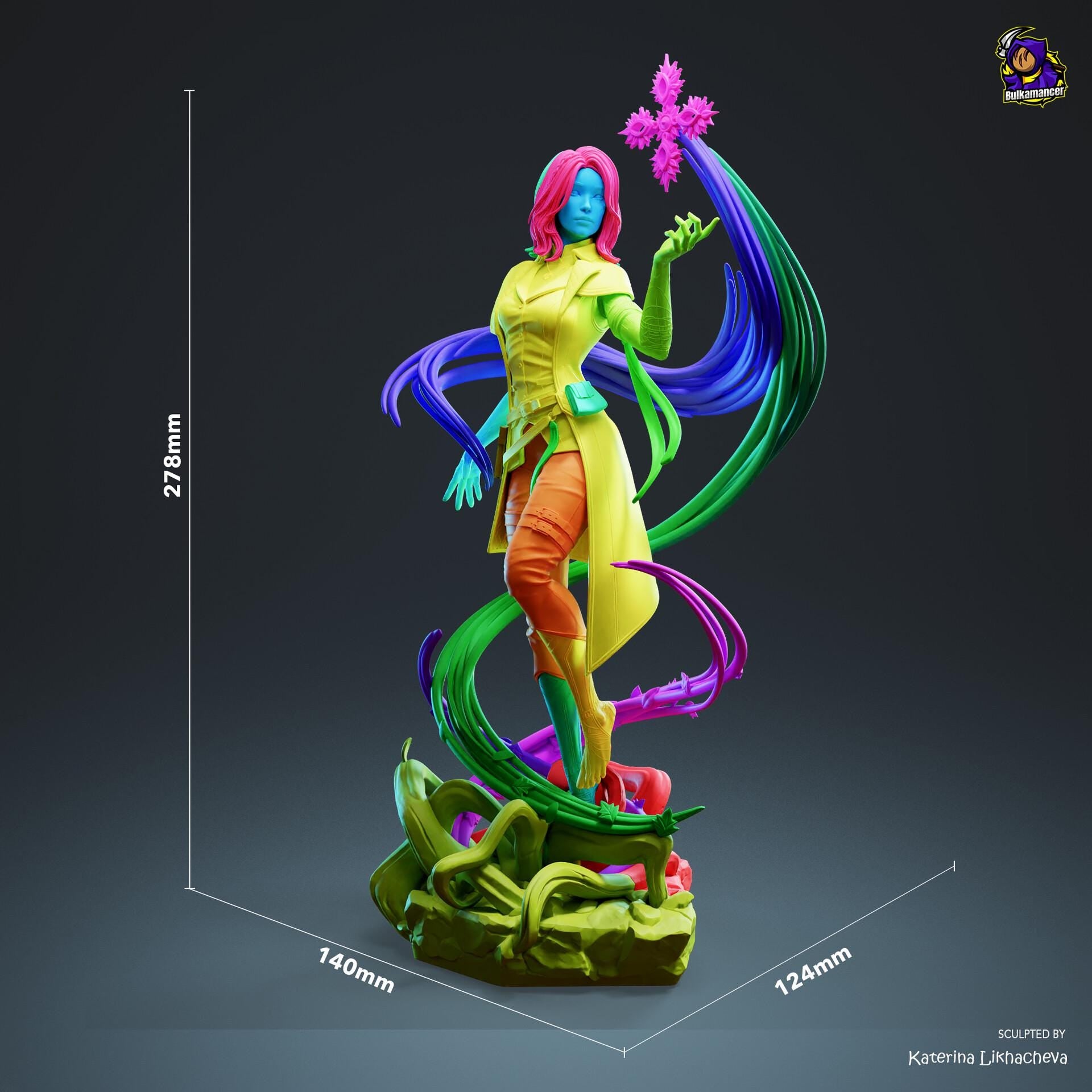 Lune Resin Figure, Hand Painted Collectible Statue, 27.8 cm (10.94 in)